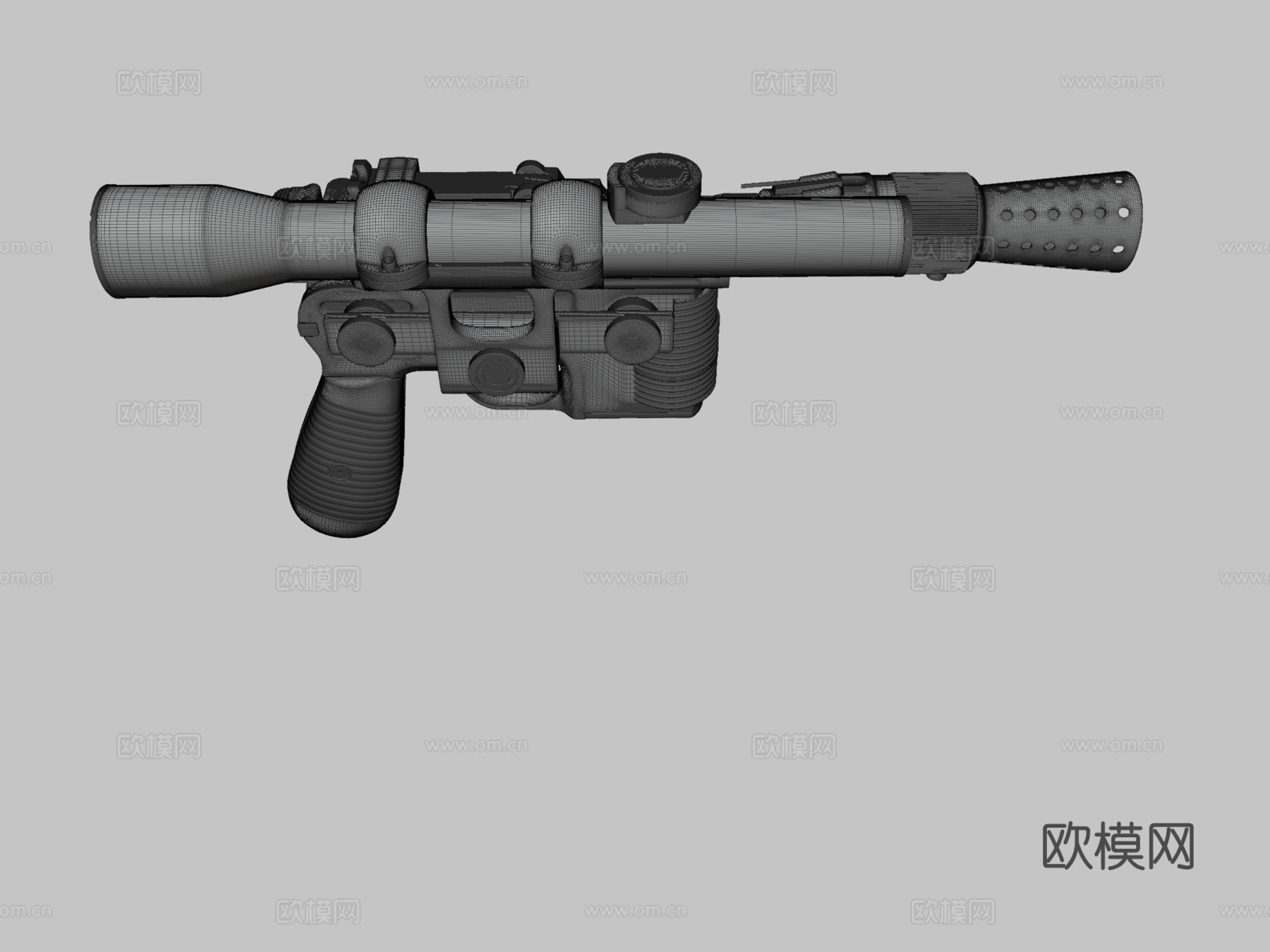汉·索罗的DL-44重型爆破枪3d模型