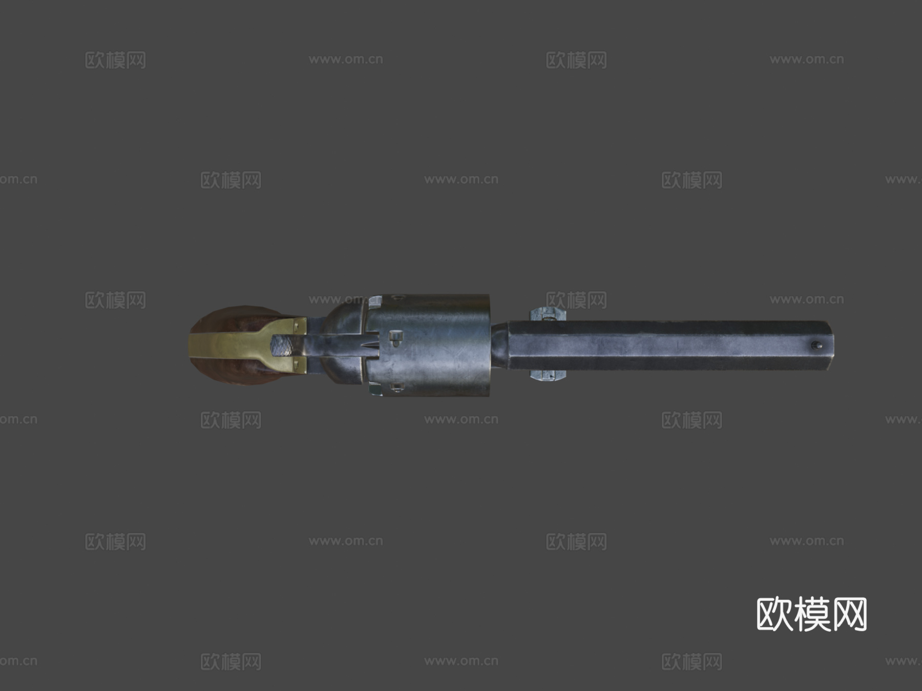 柯尔特1849袖珍左轮3d模型