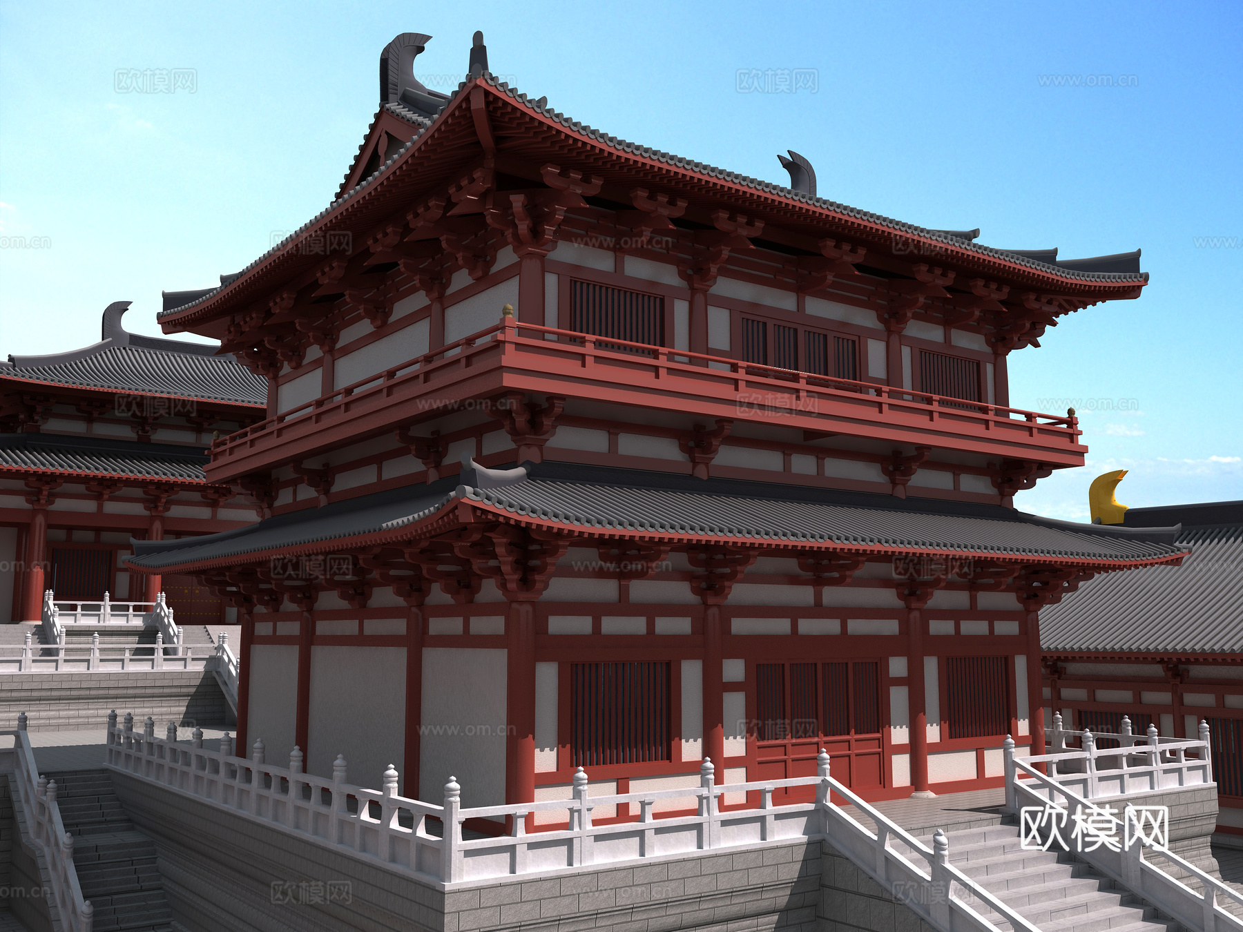 古建 寺庙 唐式 中式建筑3d模型