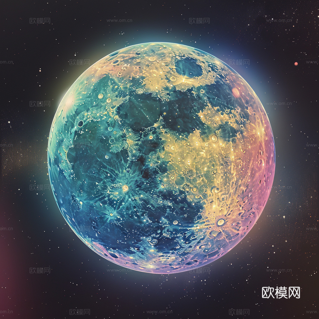 月球灯星球月亮陨石表表面