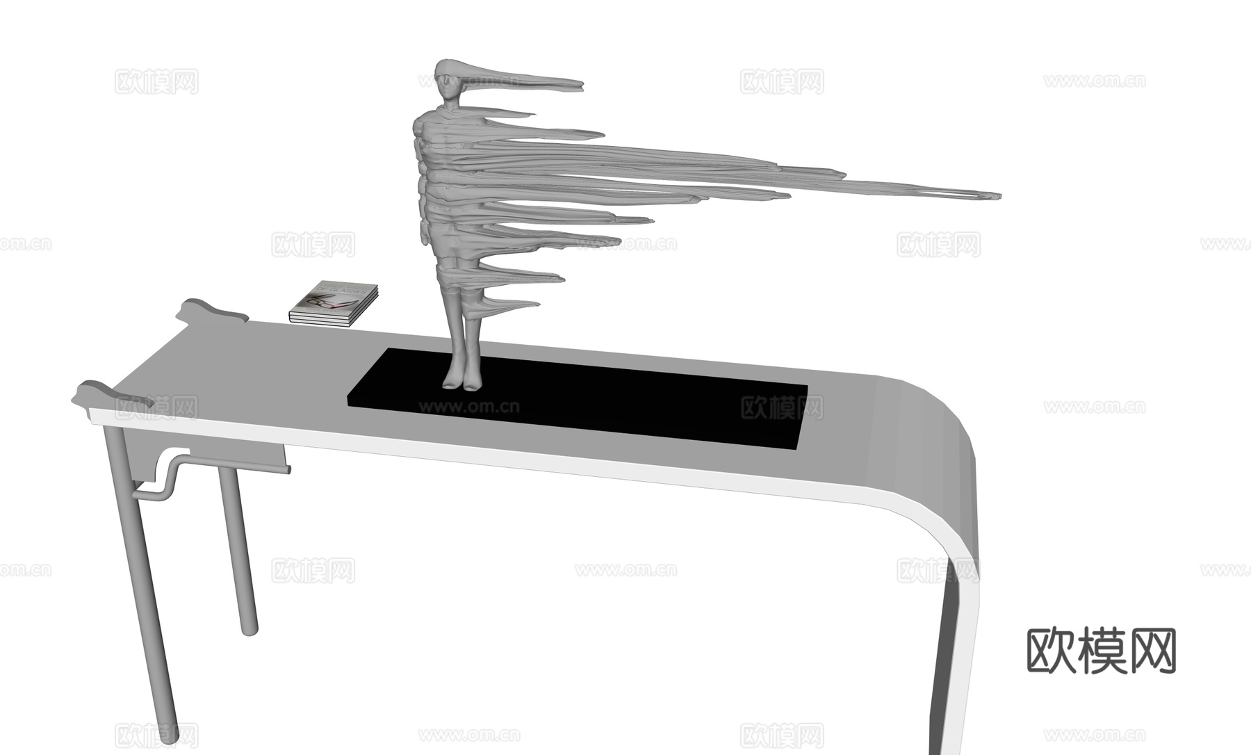 现代金属玄关条案柜su模型