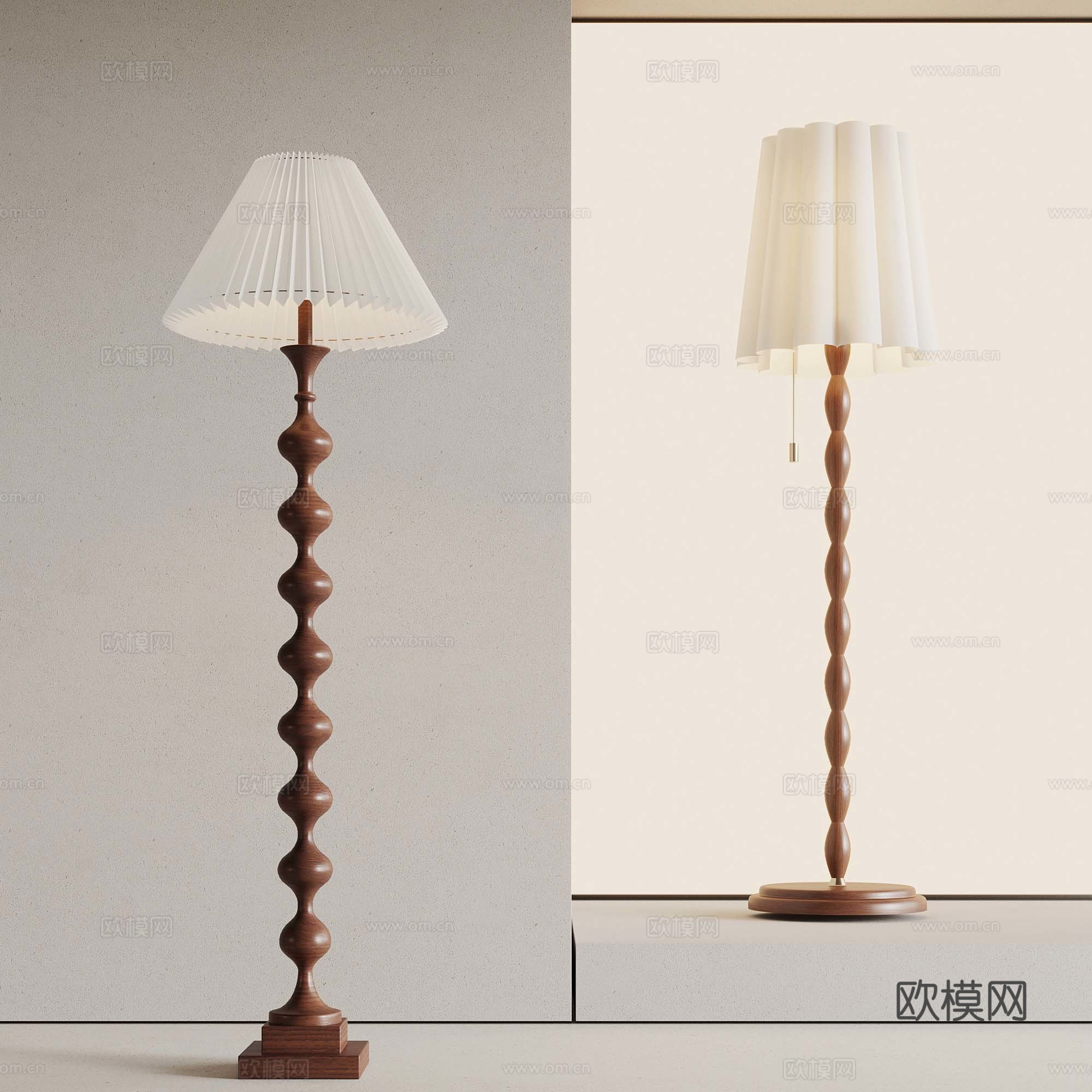 新中式落地灯3d模型下载