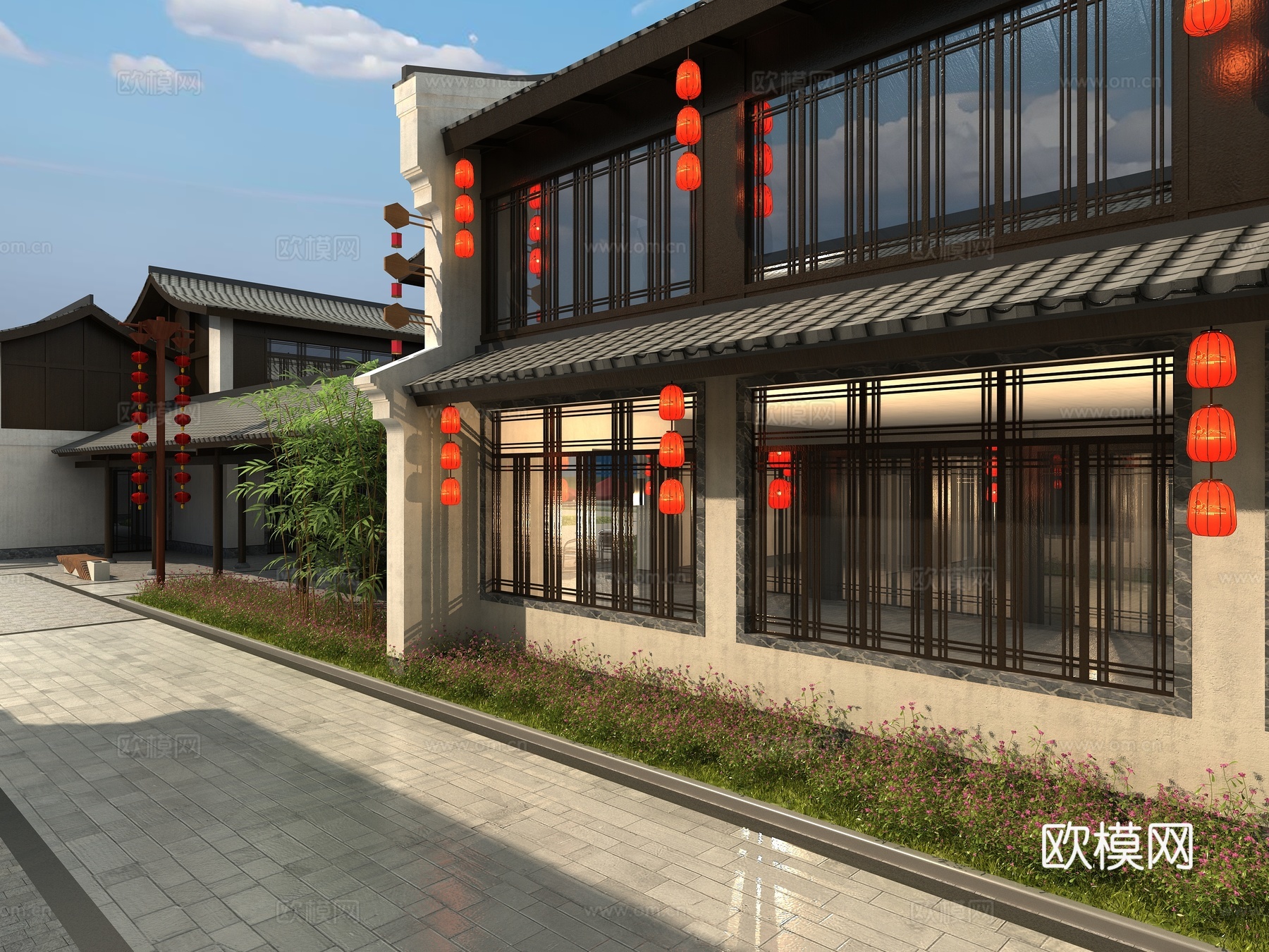 古建 民宿 中式建筑 小镇 商业街3d模型