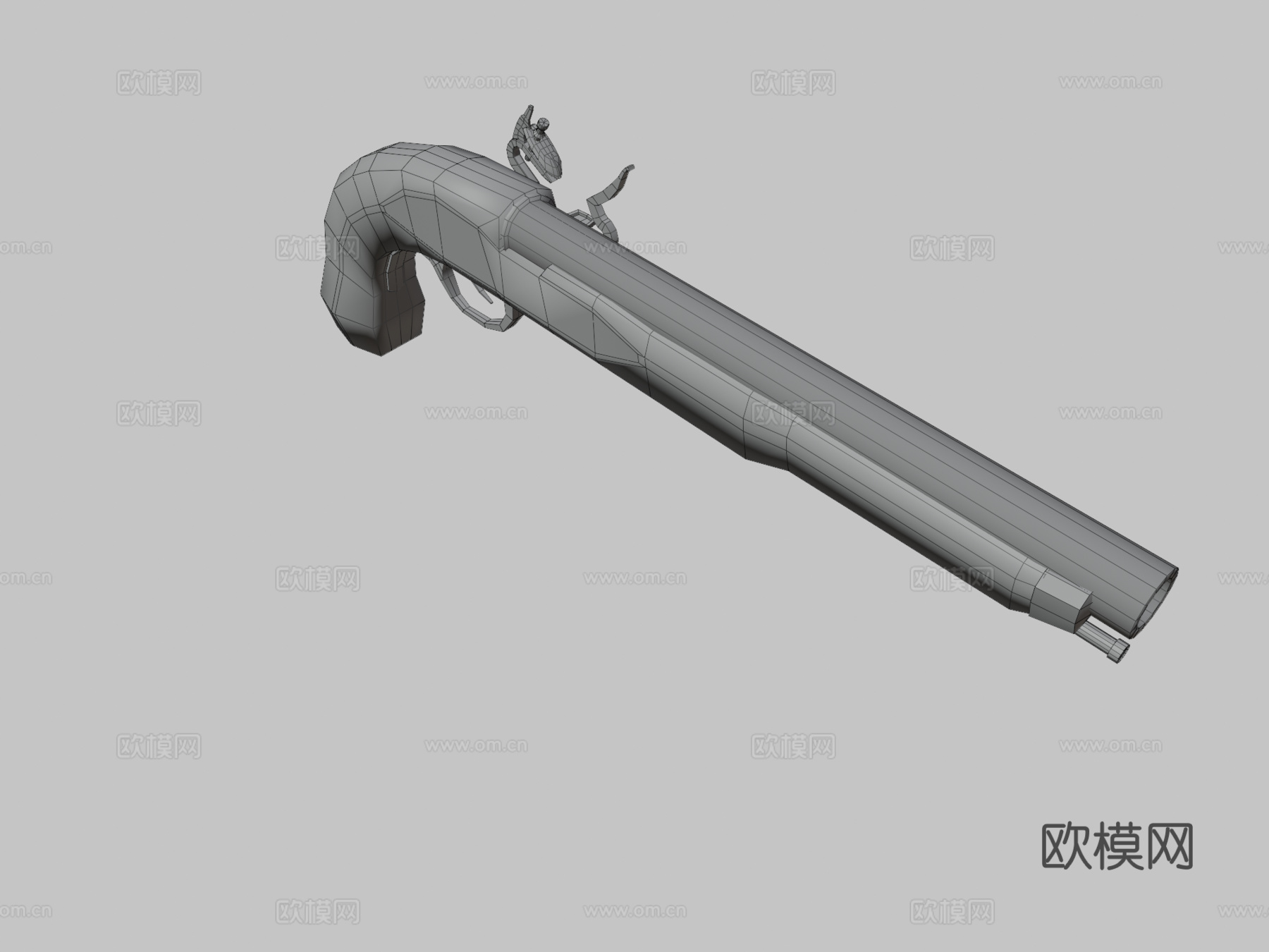 老式火枪3d模型