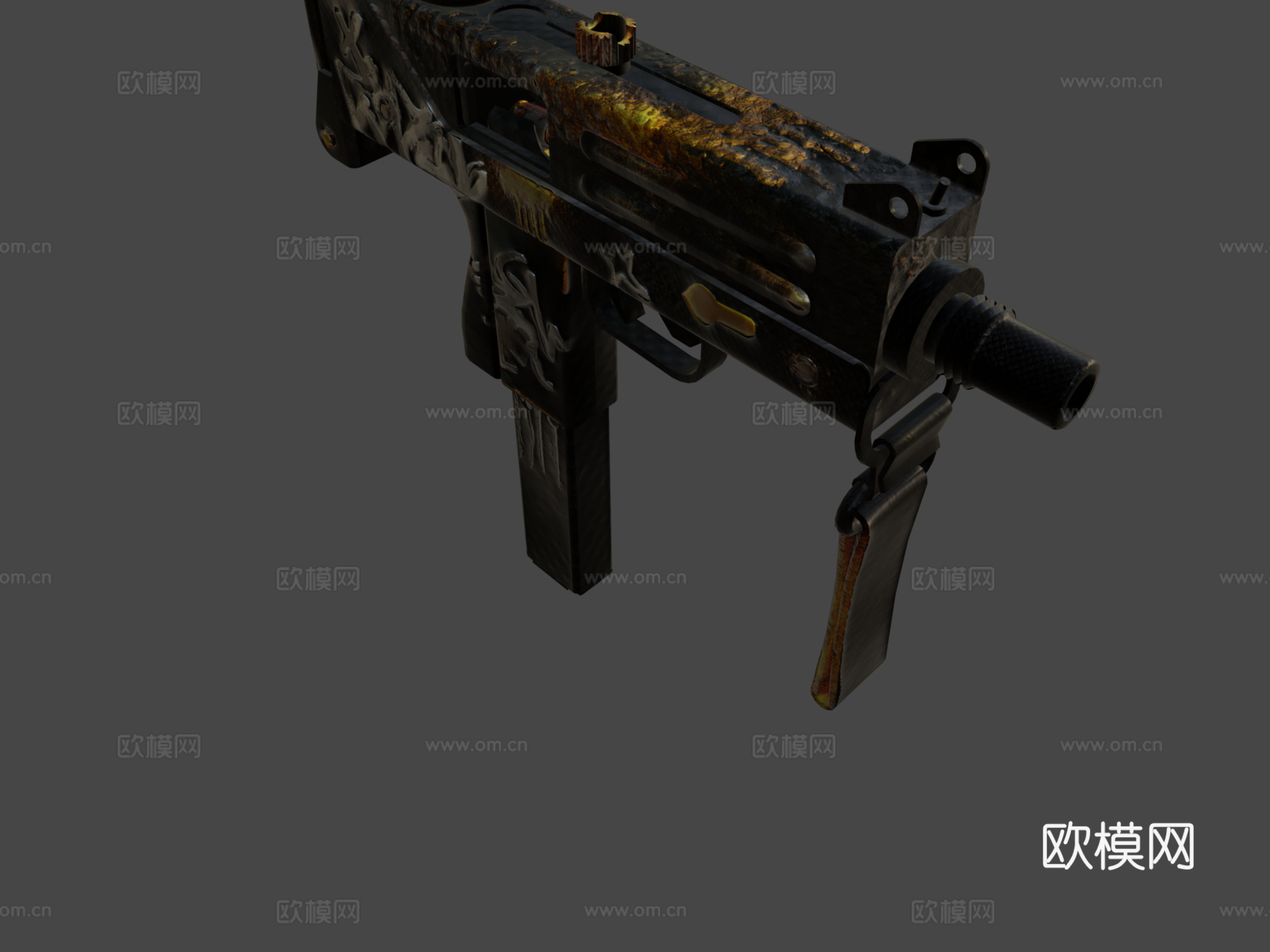 Mac-10叛乱黄金版3d模型