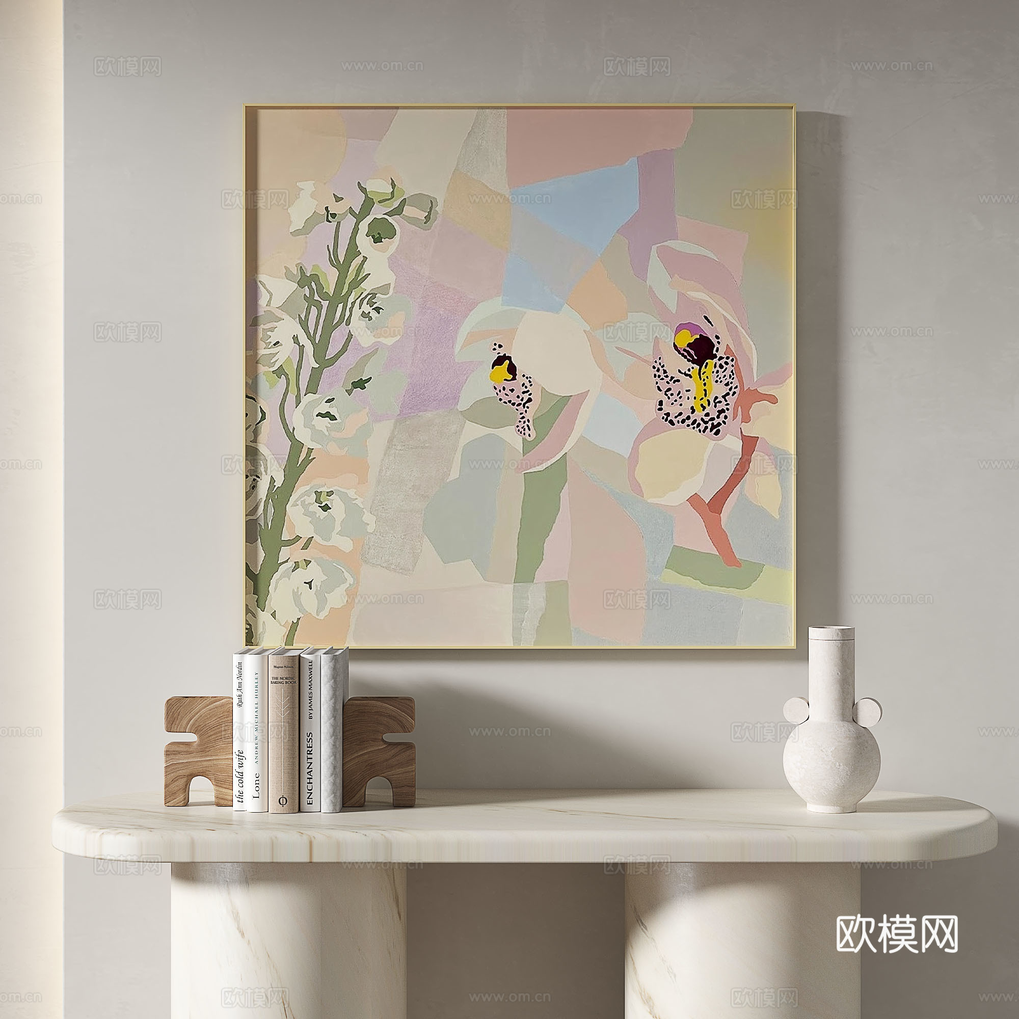 现代，简约，奶油风，复古，抽象，装饰画3d模型