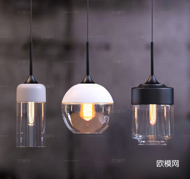 工业loft吊灯 吊灯 多头吊灯3d模型