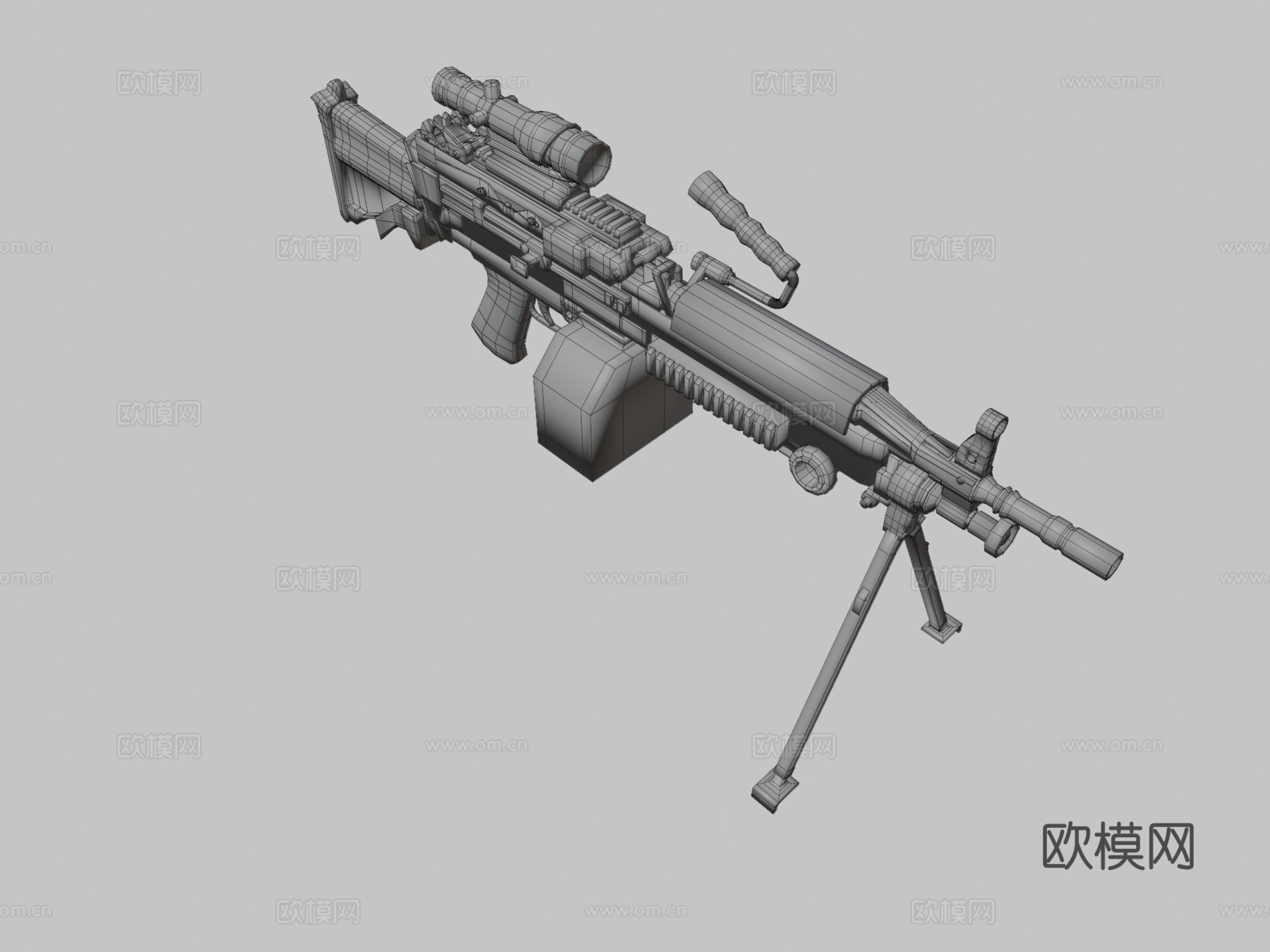 M248机枪3d模型