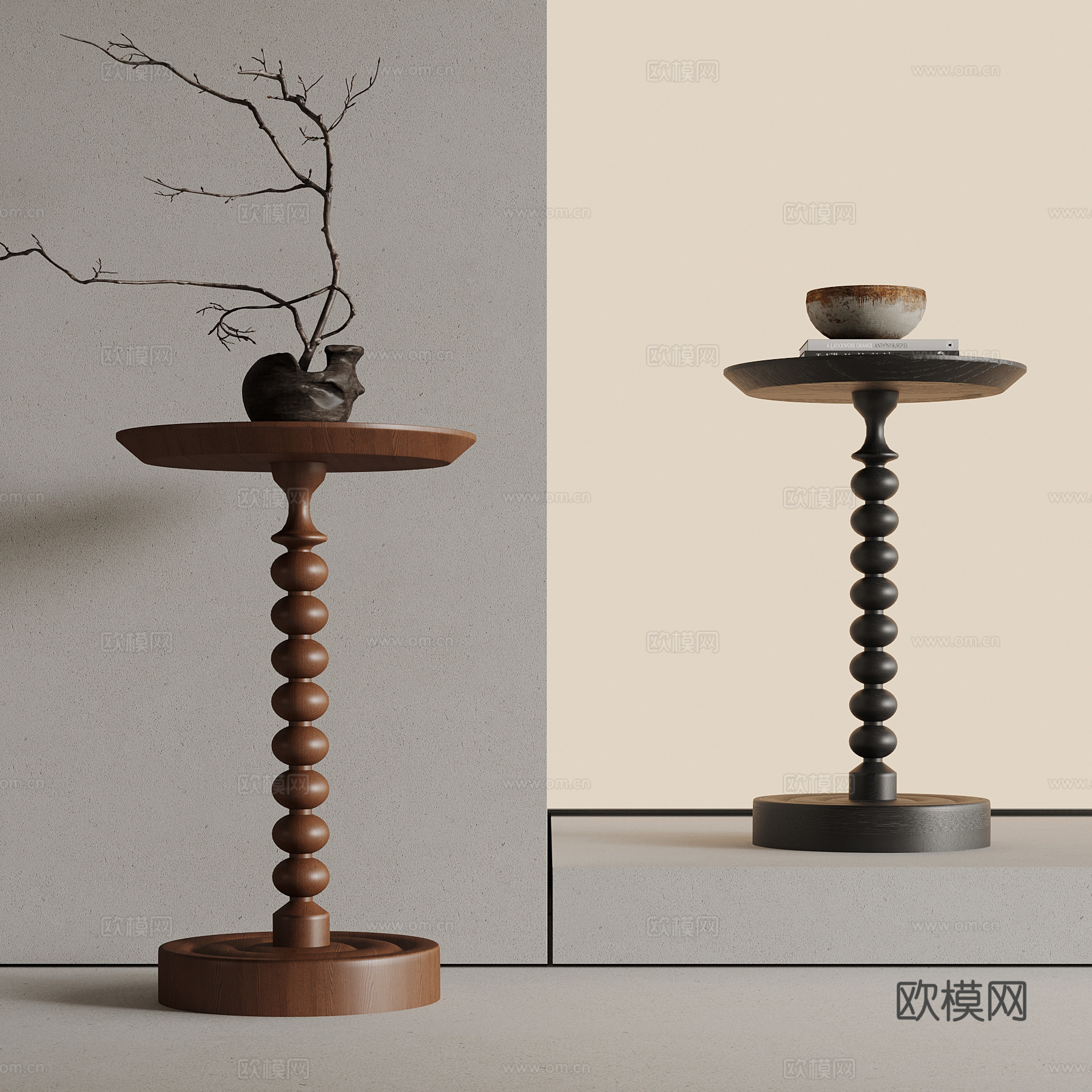 中古风茶几 装饰摆件3d模型