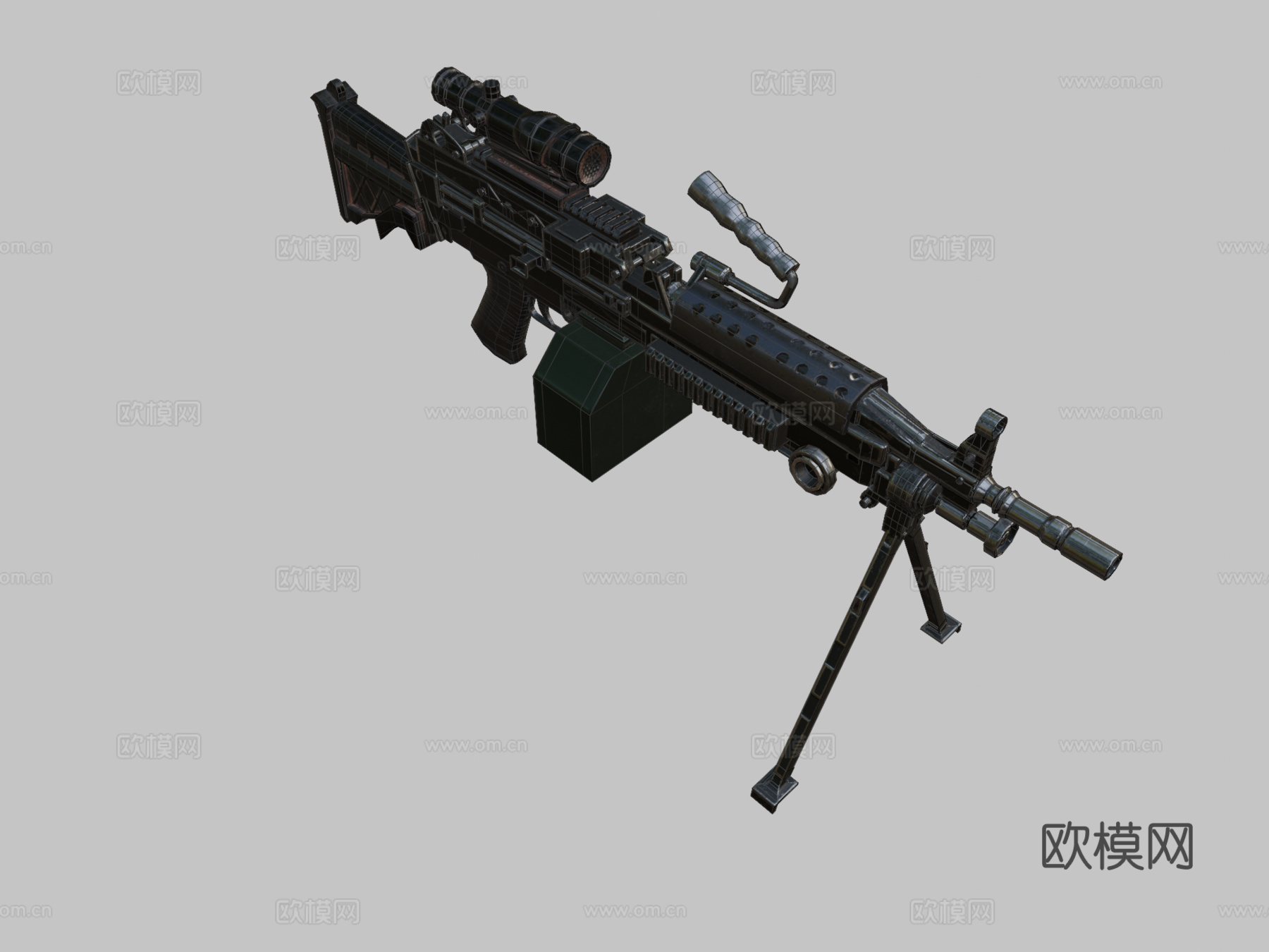 M248机枪3d模型