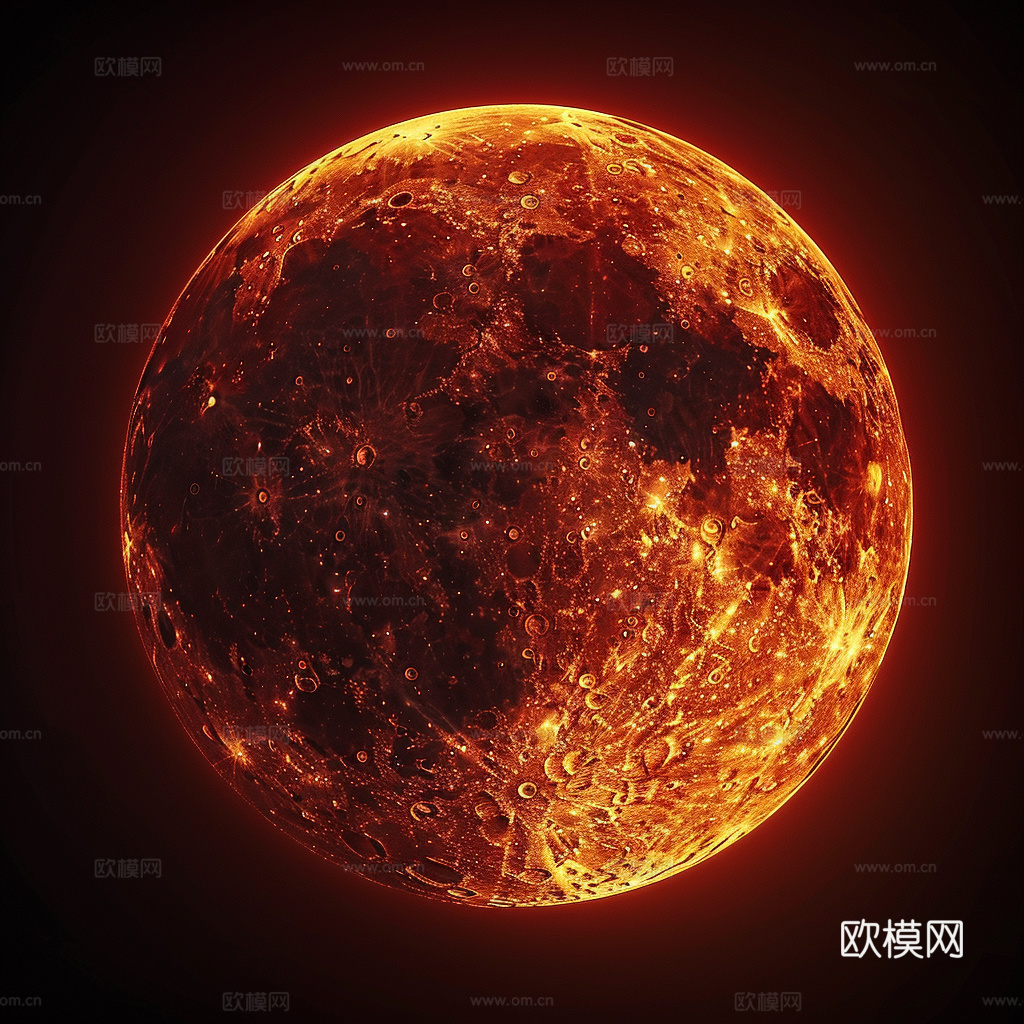月球灯星球月亮陨石表表面