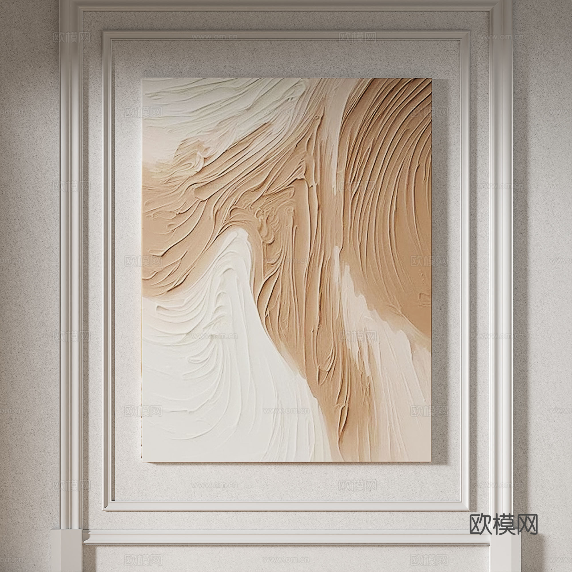 现代，简约，肌理，抽象，轻奢，侘寂，立体，装饰画3d模型