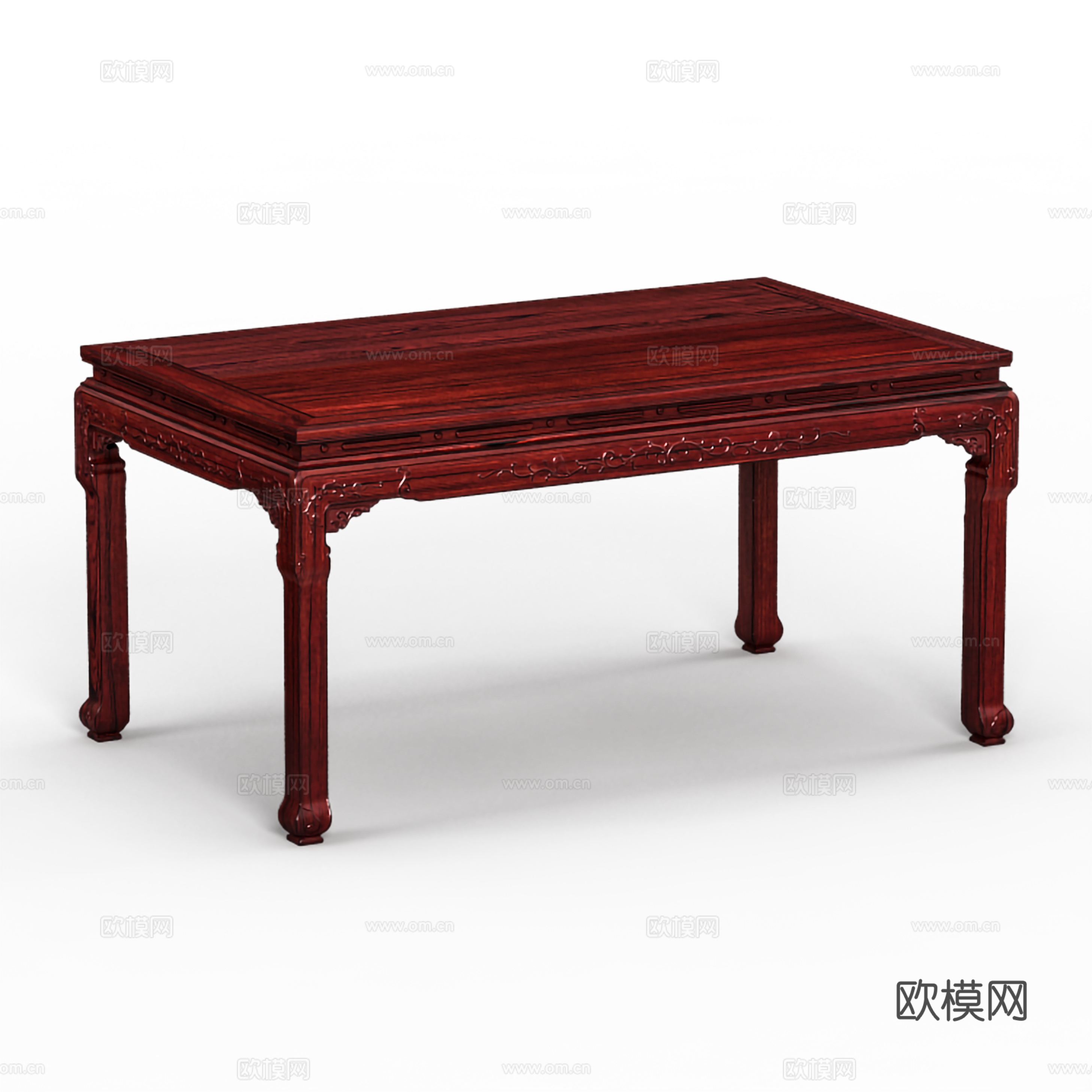 欧式餐桌 中式雕花 实木红木3d模型