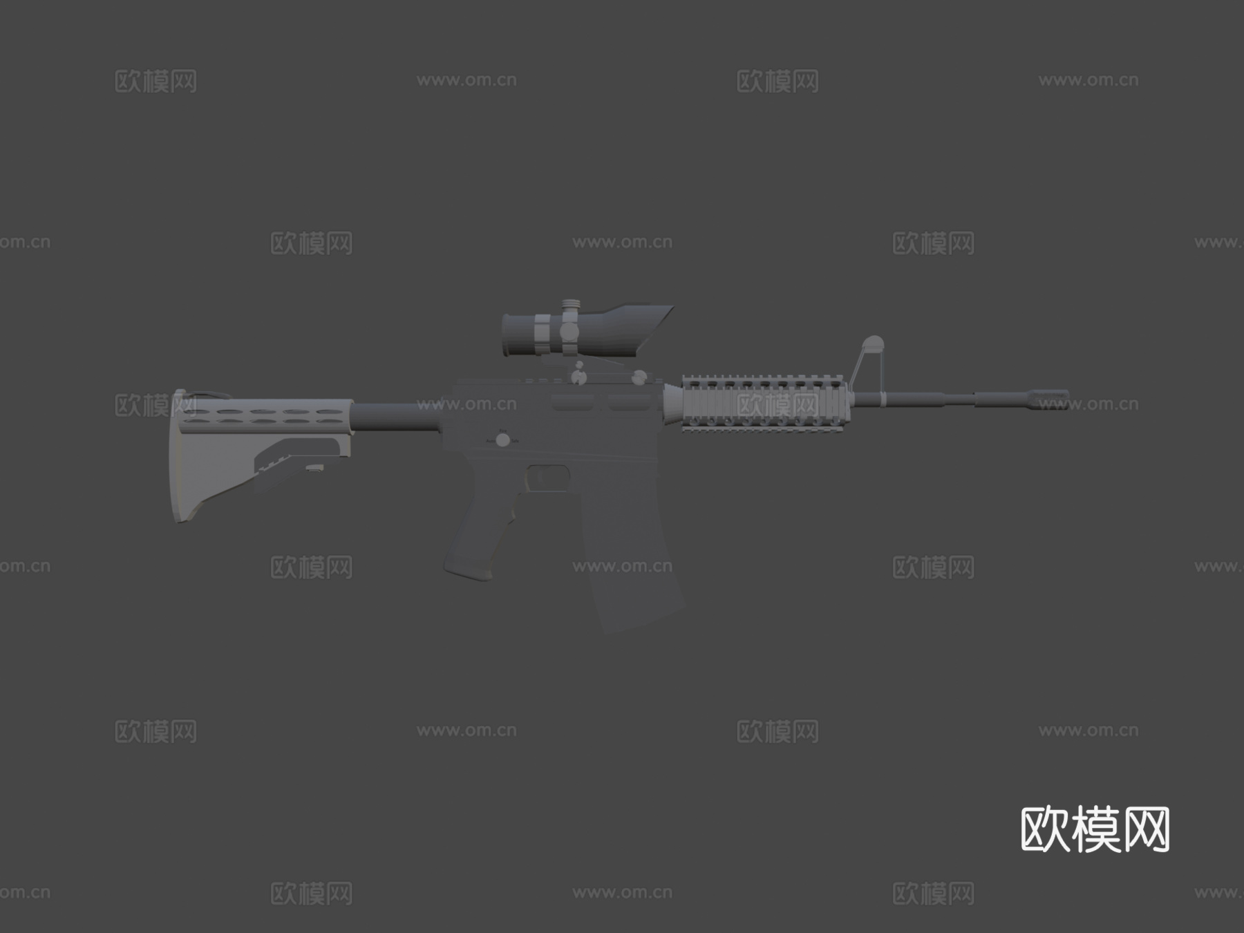 M4A1-ACOG(低多边形版)3d模型