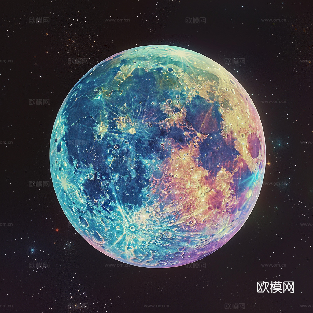 月球灯星球月亮陨石表表面