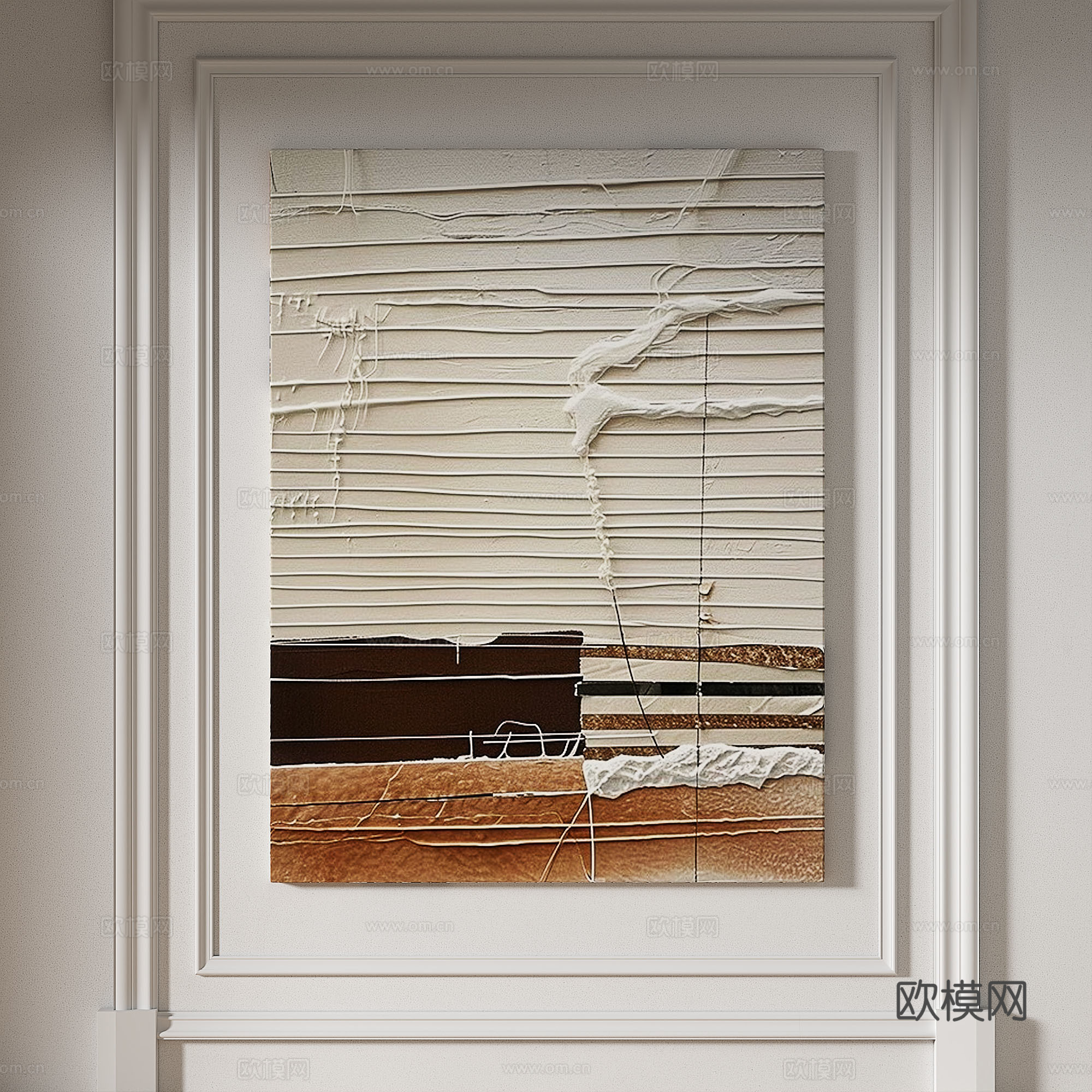 现代，简约，肌理，抽象，轻奢，侘寂，立体，装饰画3d模型
