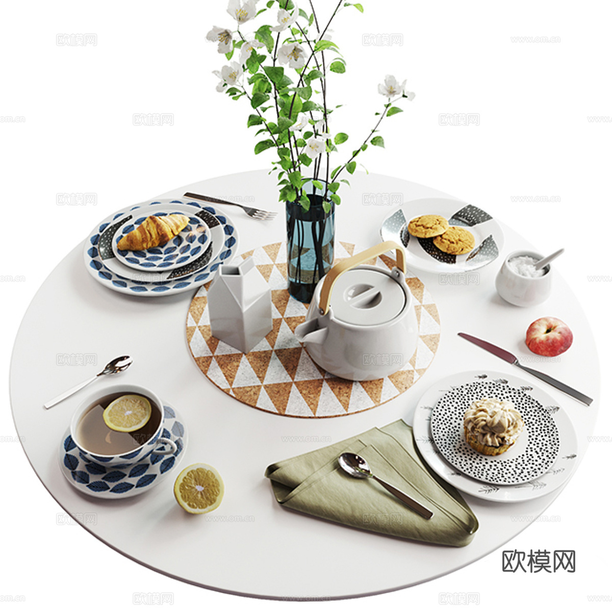 饰品摆件 装饰套装 餐具 茶具3d模型