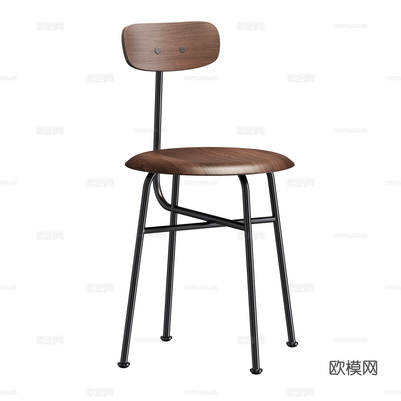 Audo 极简单椅 工业风单椅 北欧单椅 餐椅 胡桃木餐椅3d模型