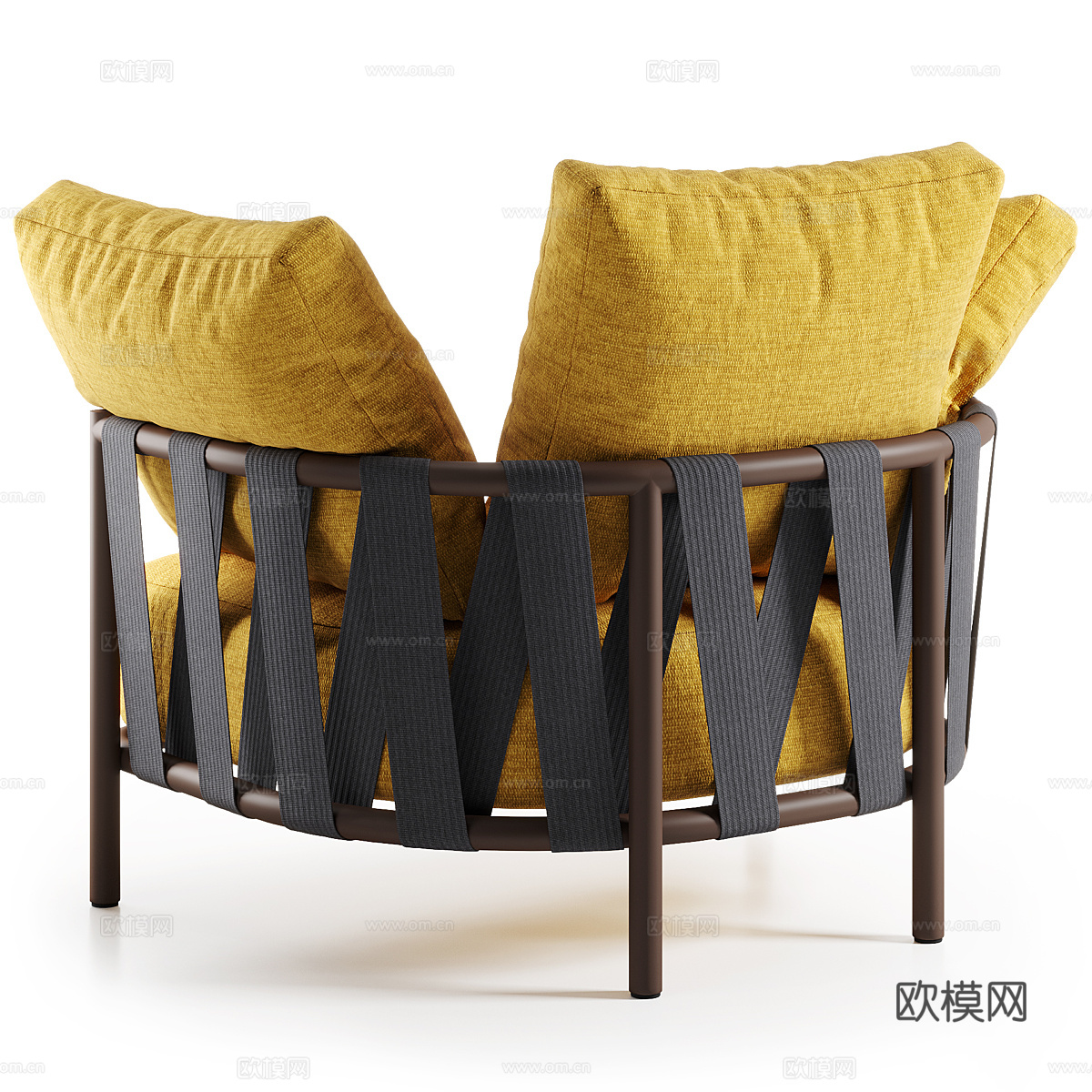 现代意式布艺沙发椅3d模型