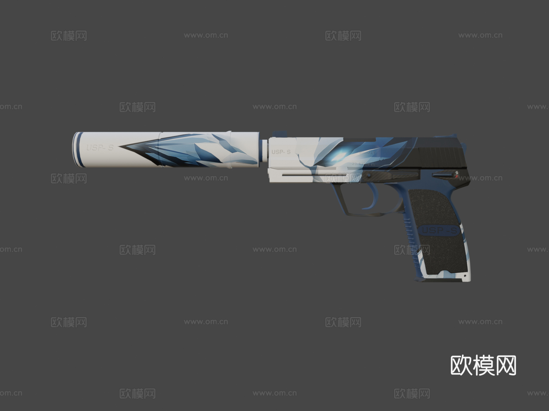 USP-S冰霜系列3d模型