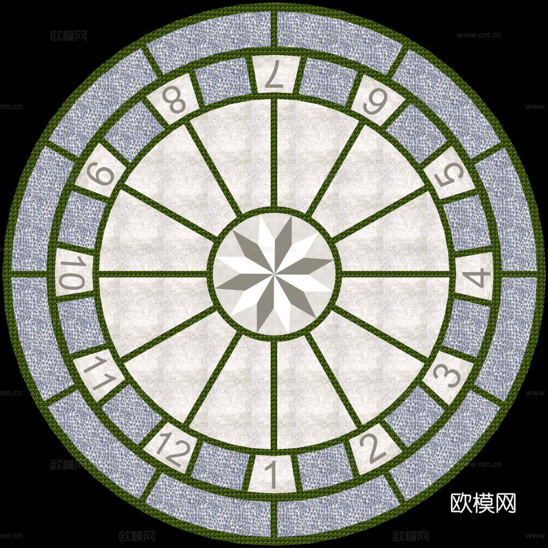 圆形铺地广场砖贴图