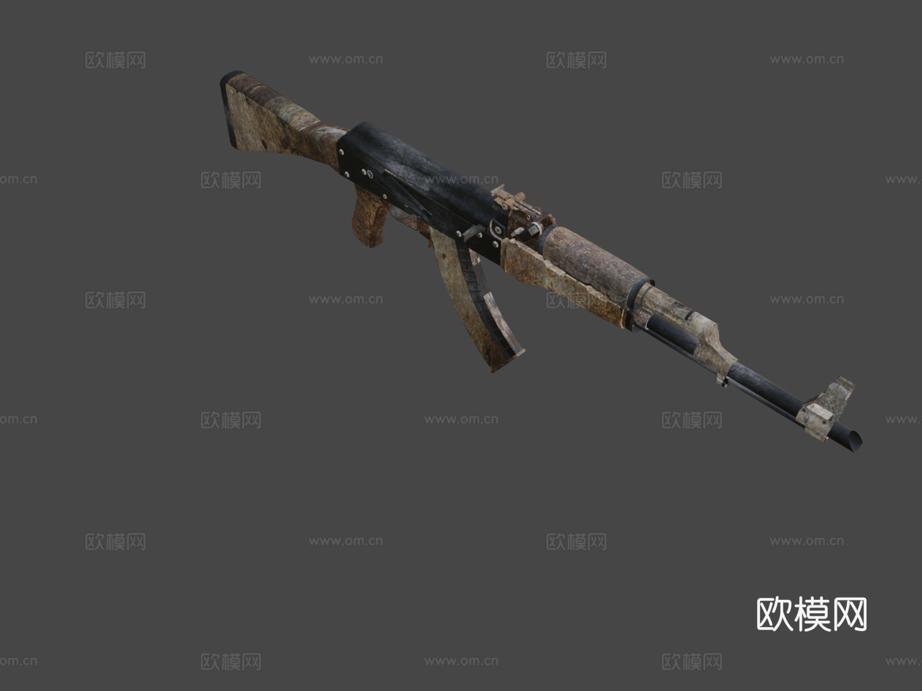 AK-47-黑色氧化物3d模型