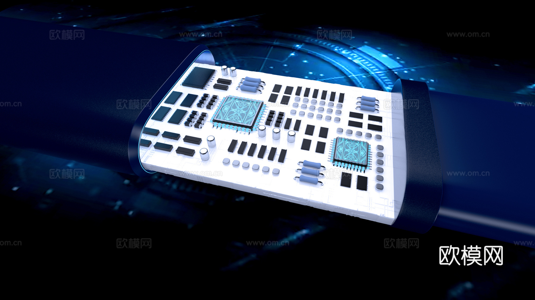 芯片  电路板  u盘3d模型