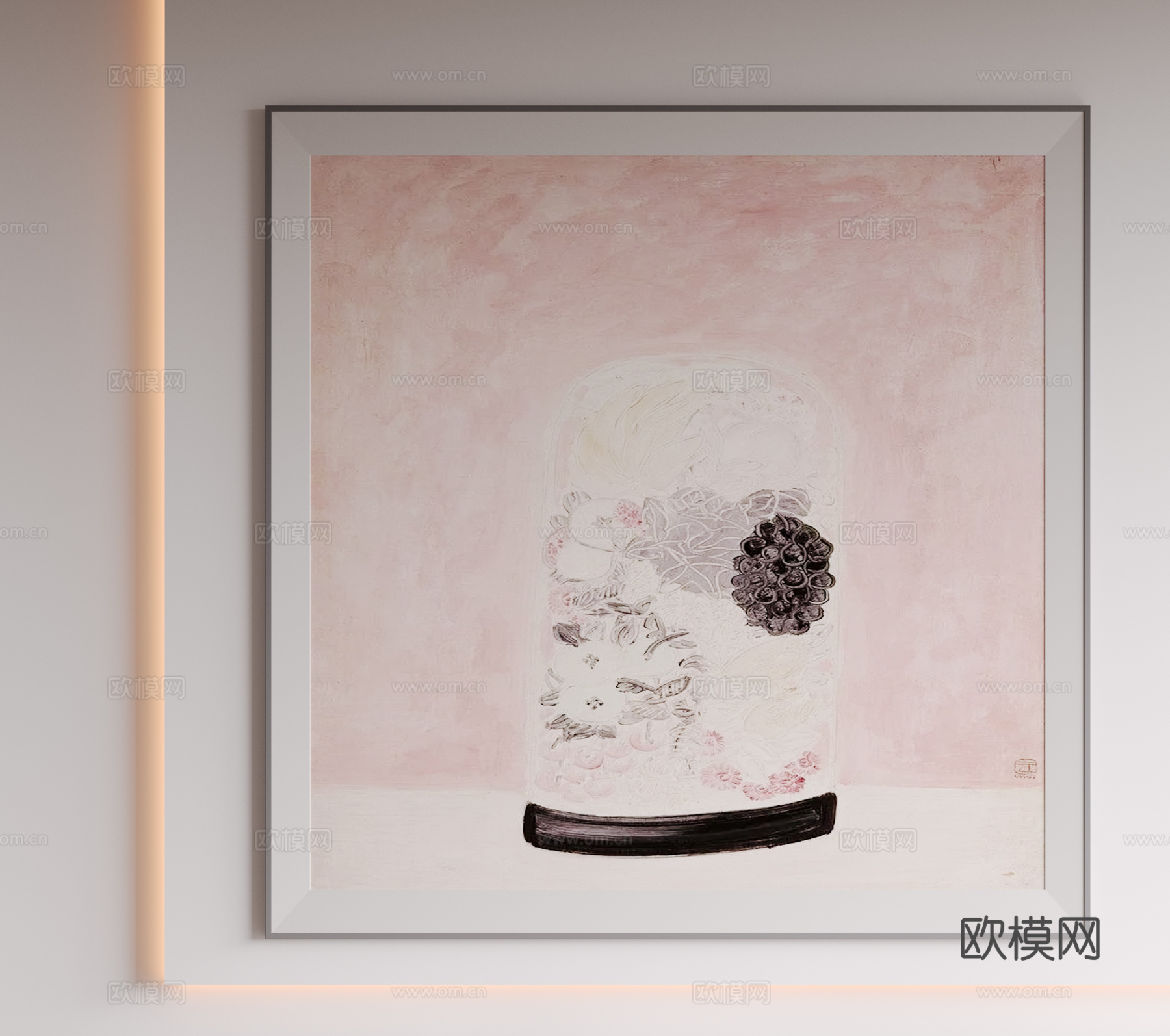 现代极简装饰画 侘寂中古风挂画 奶油风装饰画 意式挂画 黑白3d模型