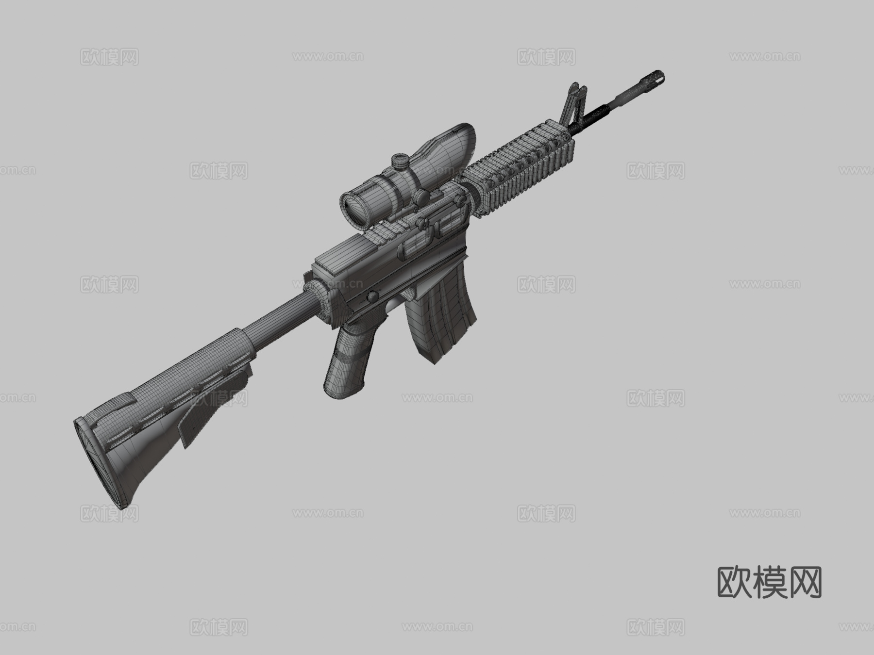 M4A1-ACOG(平滑版)3d模型