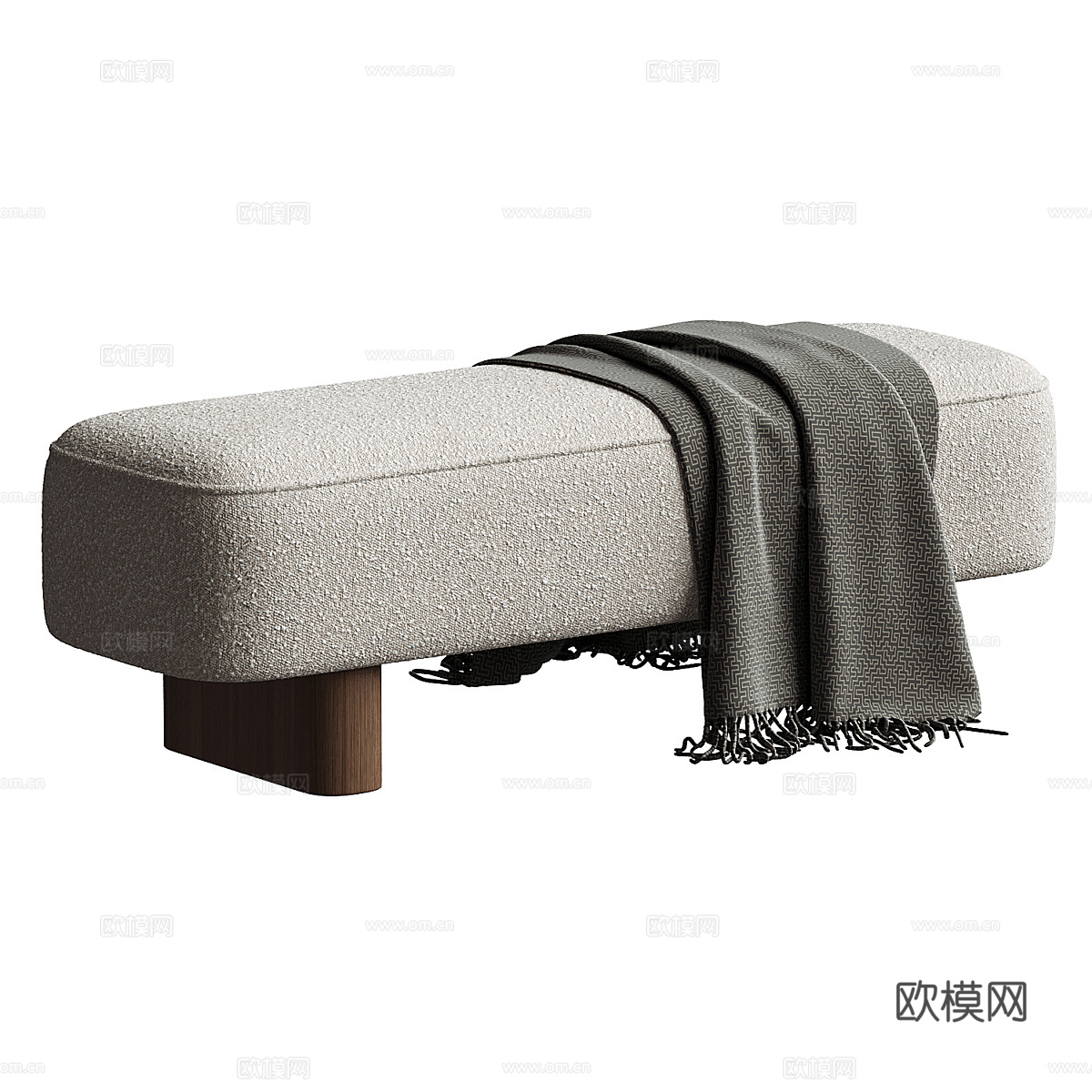 新中式布艺长凳3d模型
