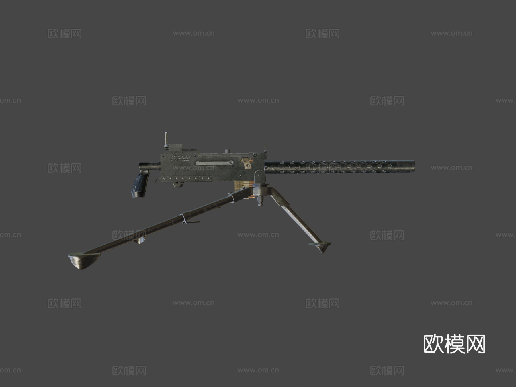 勃朗宁M1919机枪3d模型