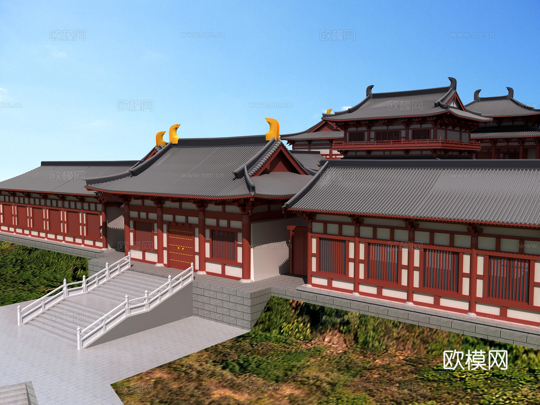 古建 寺庙 唐式 中式建筑3d模型