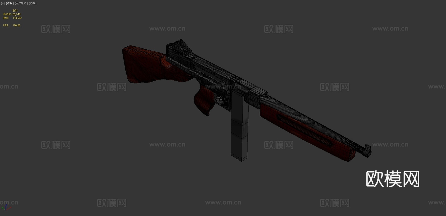 M1A1汤姆森冲锋枪(V1)3d模型