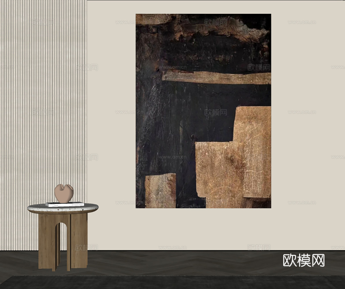 侘寂装饰画su模型