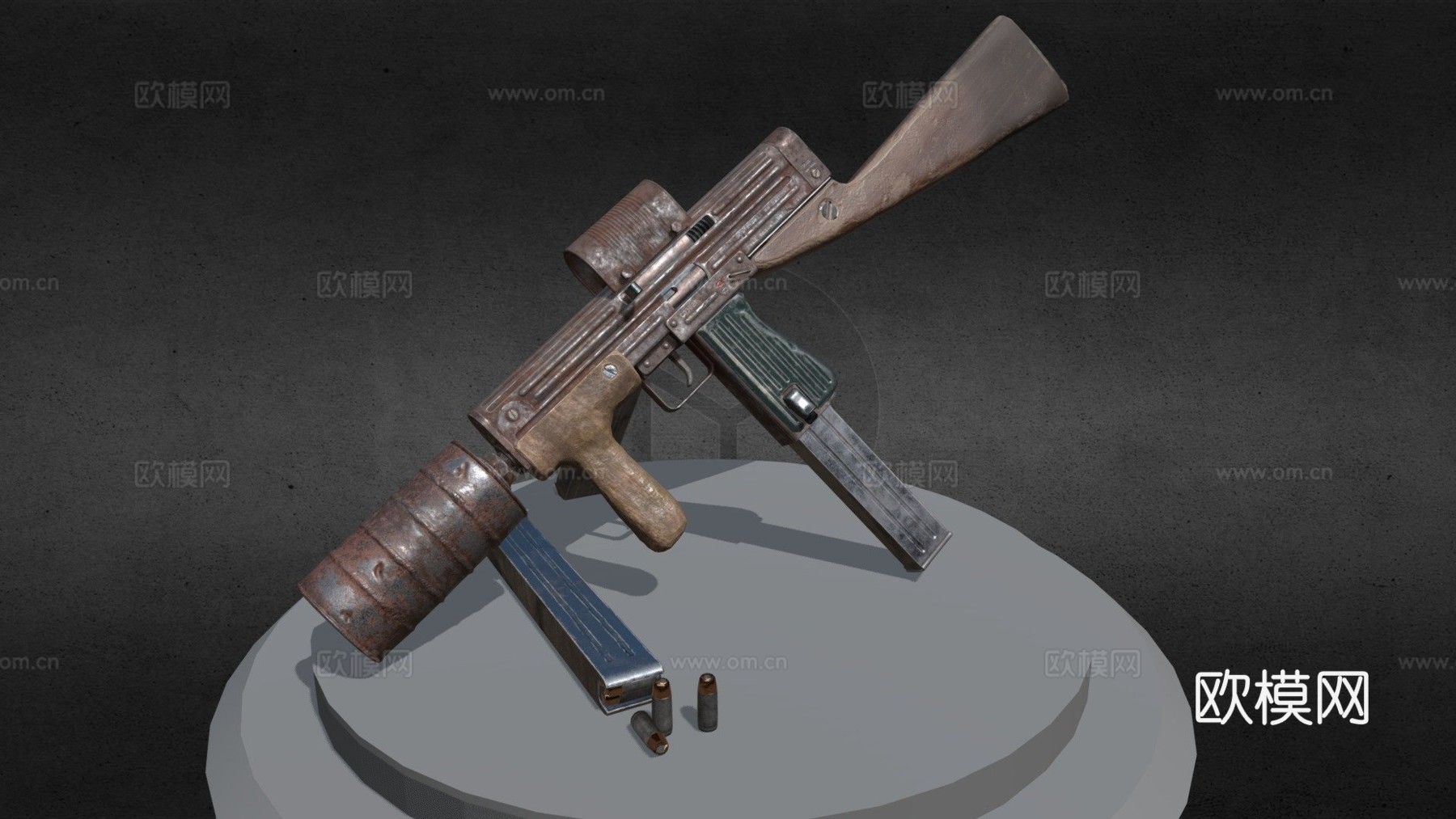 后启示录冲锋手枪3d模型