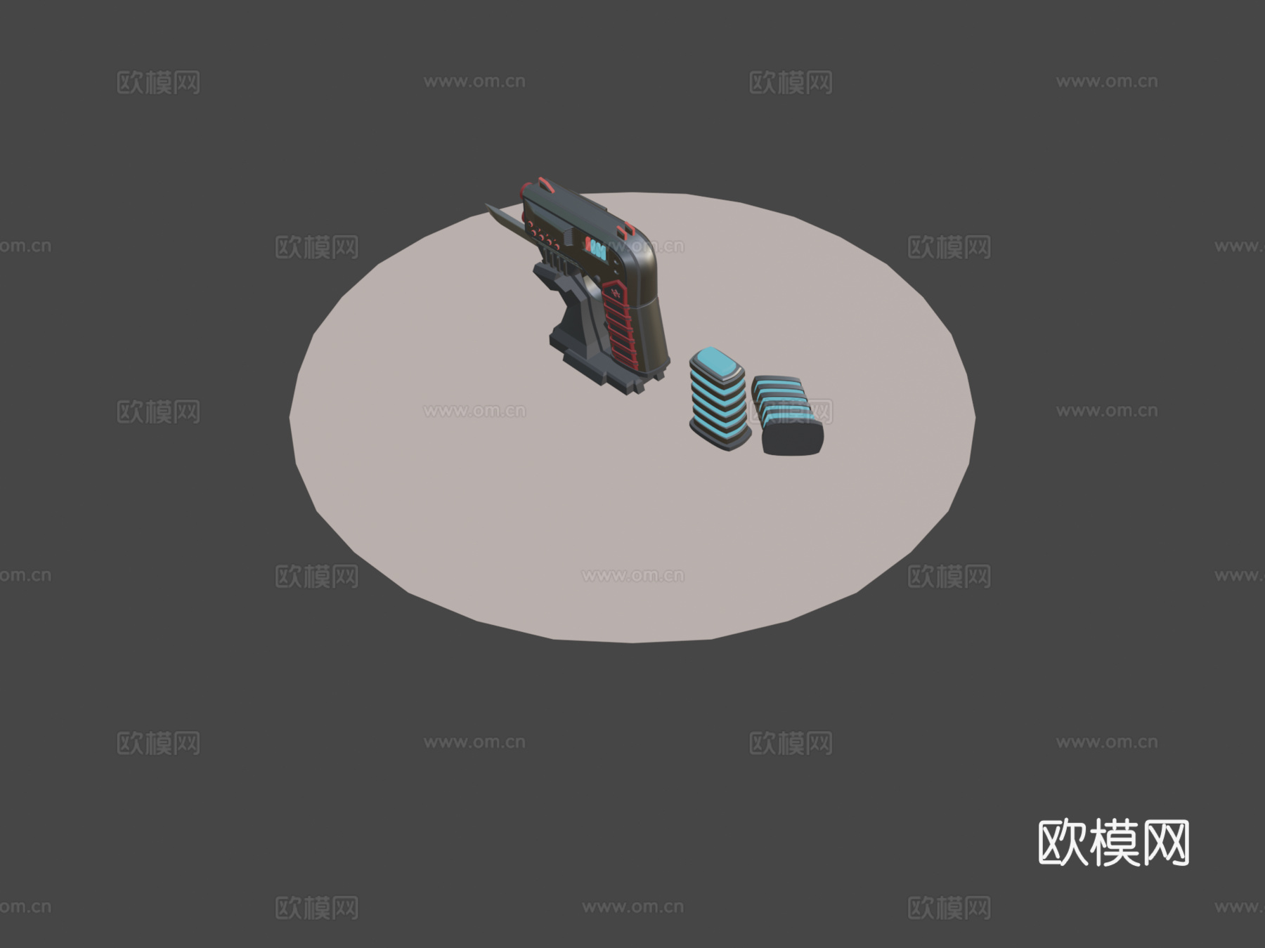 双管能量手枪3d模型