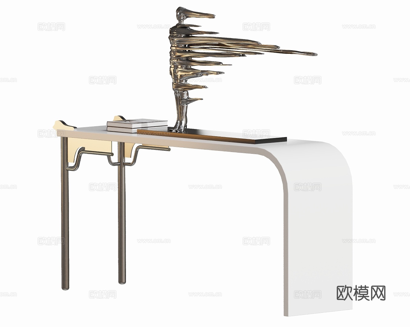 现代金属玄关条案柜3d模型