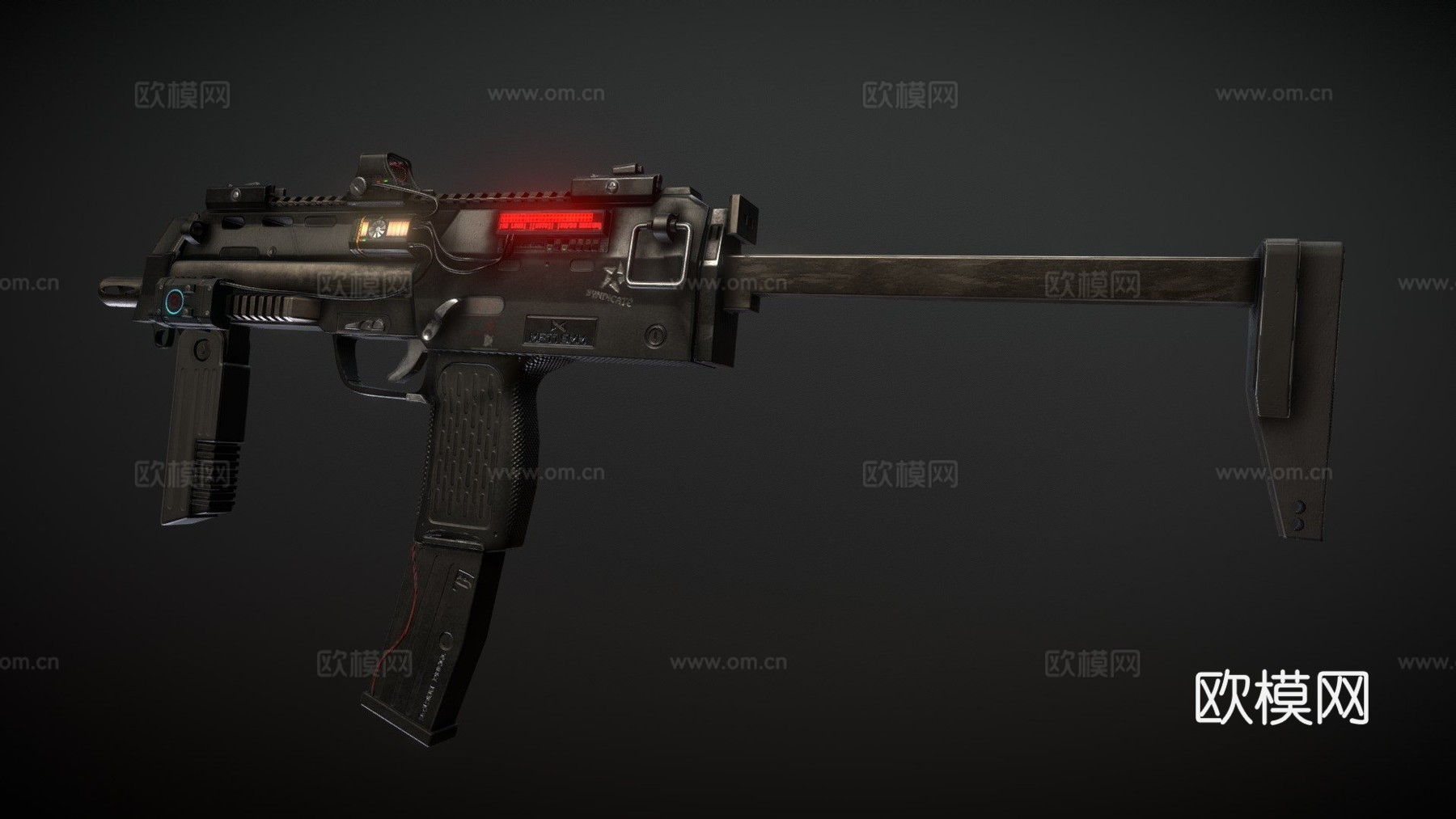 MP77赛博朋克冲锋枪3d模型