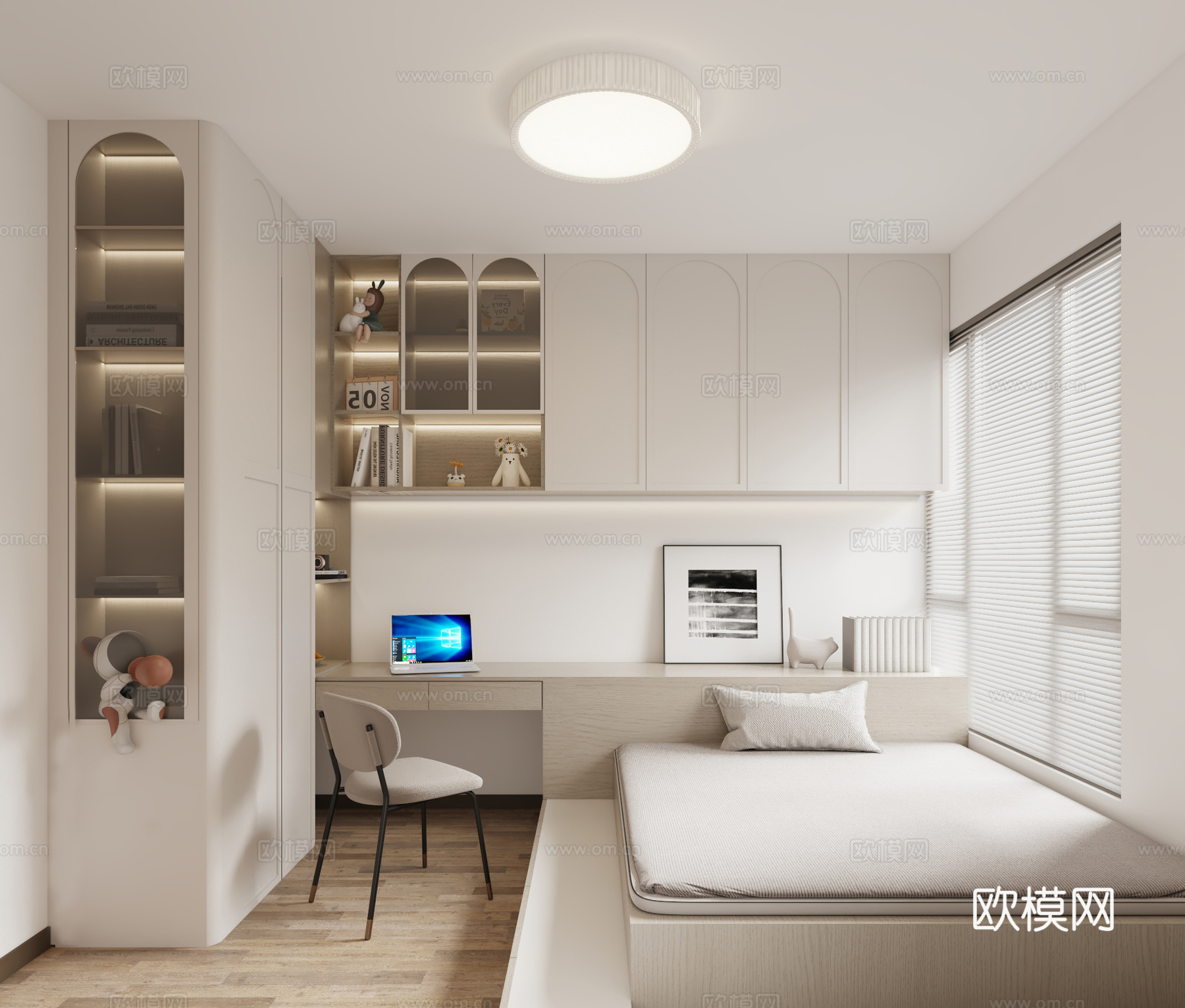 现代儿童榻榻米卧室3d模型