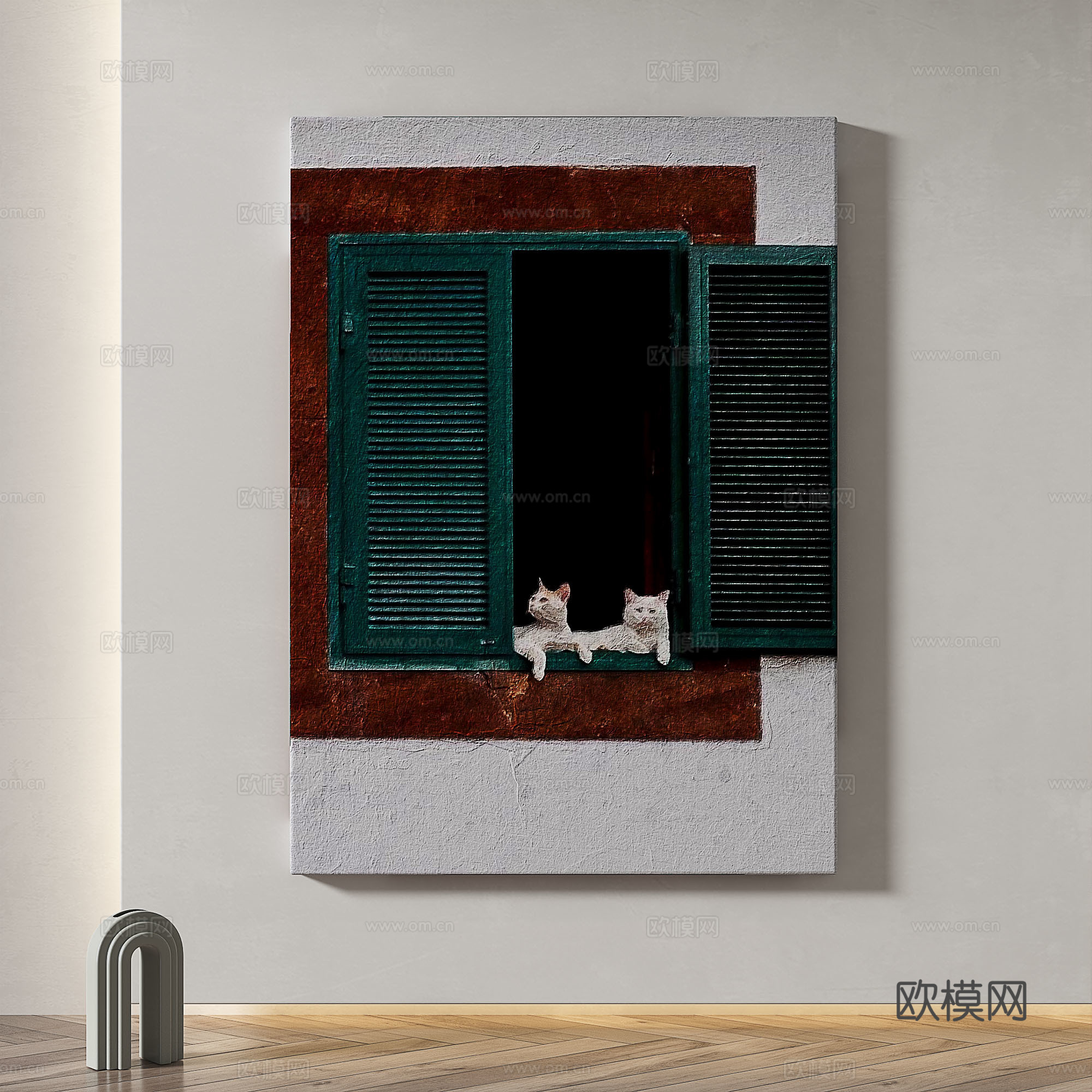 现代，复古，简约，抽象，北欧，轻奢，油画，装饰画3d模型