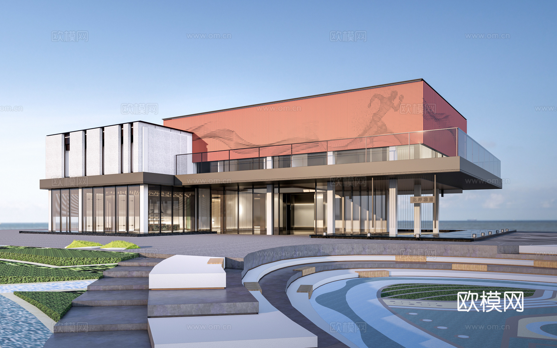 现代售楼部建筑 美术馆建筑 展馆建筑 公共建筑su模型