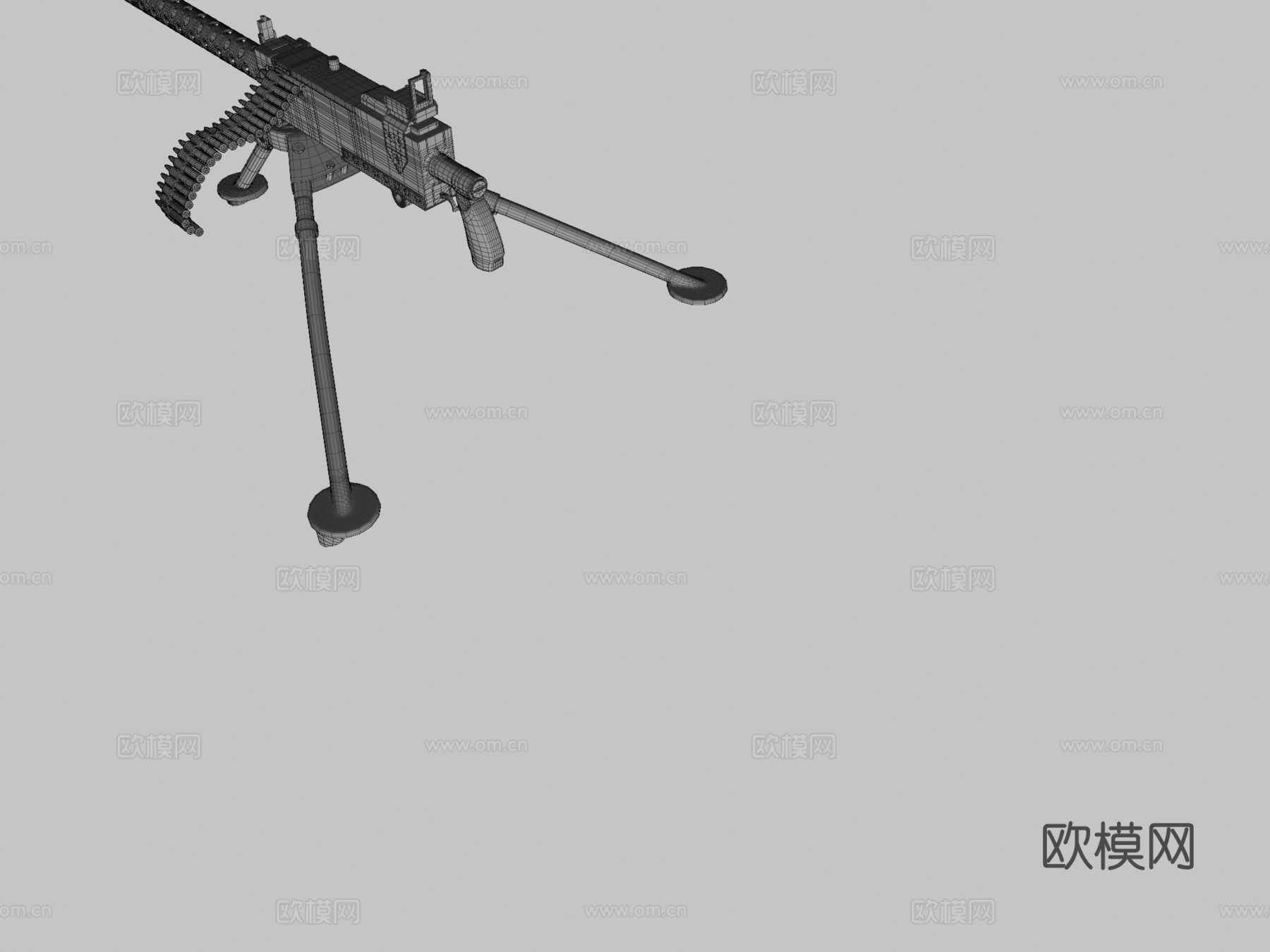 勃朗宁M1919机枪3d模型