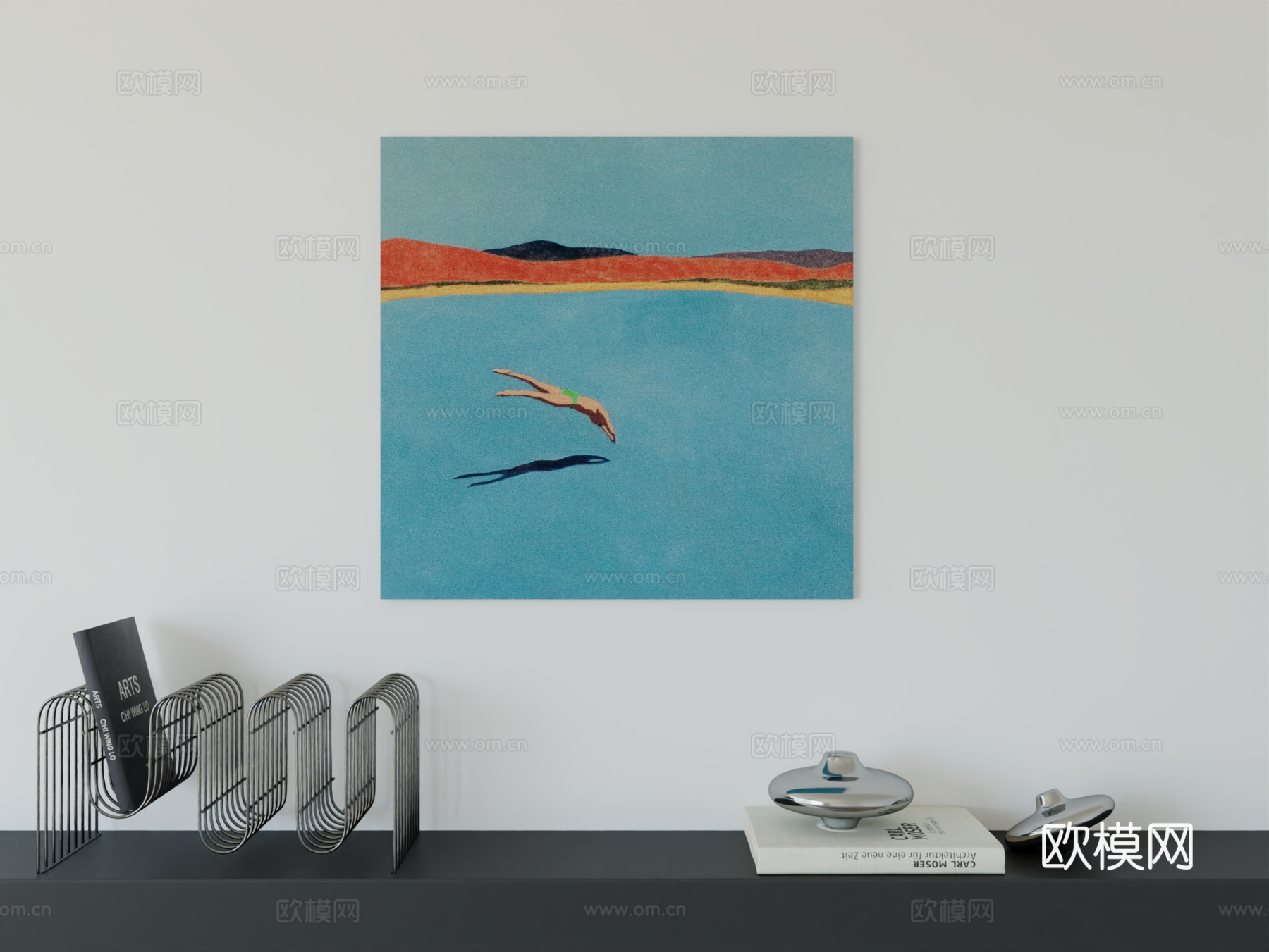现代简约挂画包豪斯艺术挂画3d模型