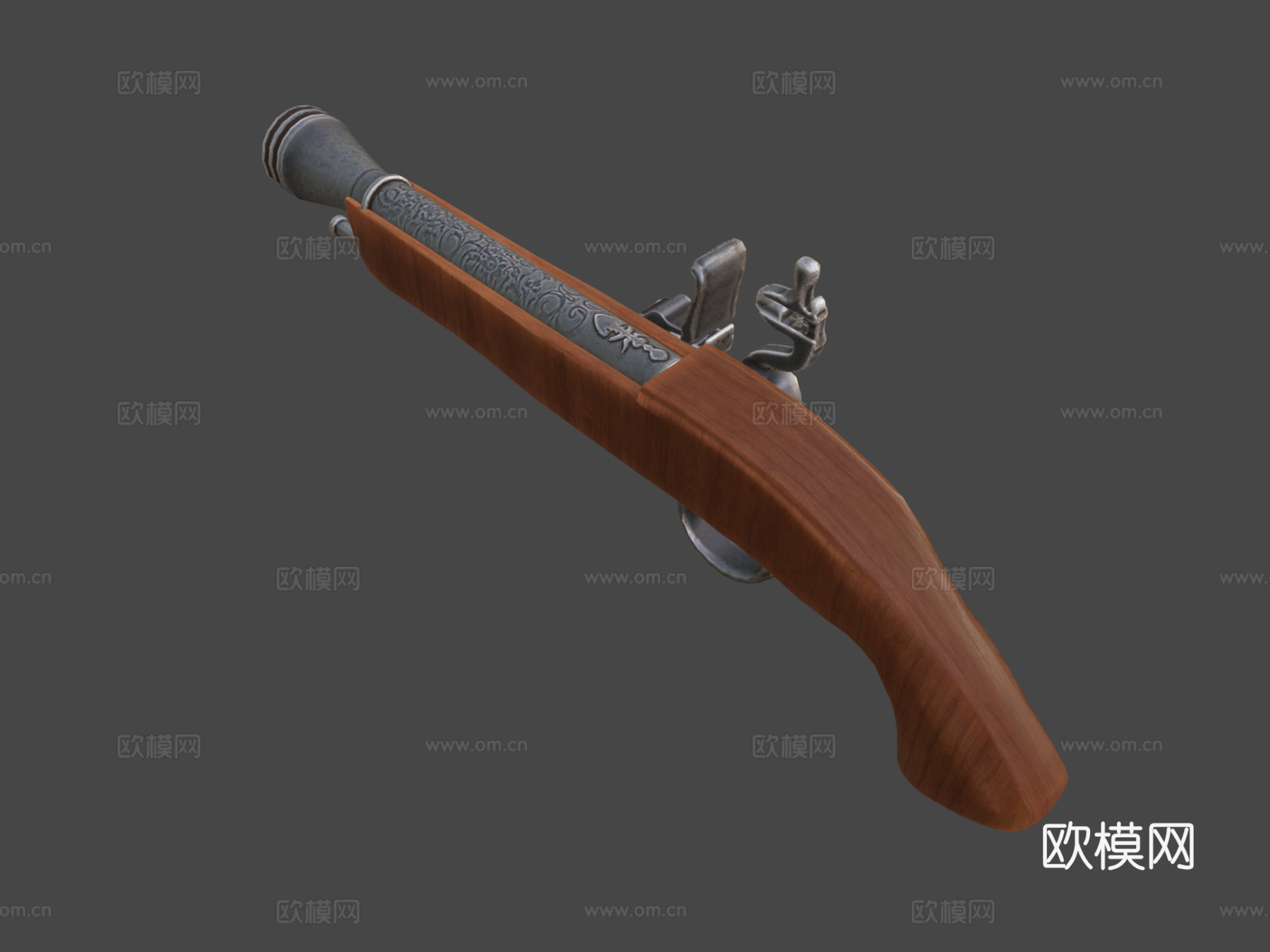 燧发手枪3d模型