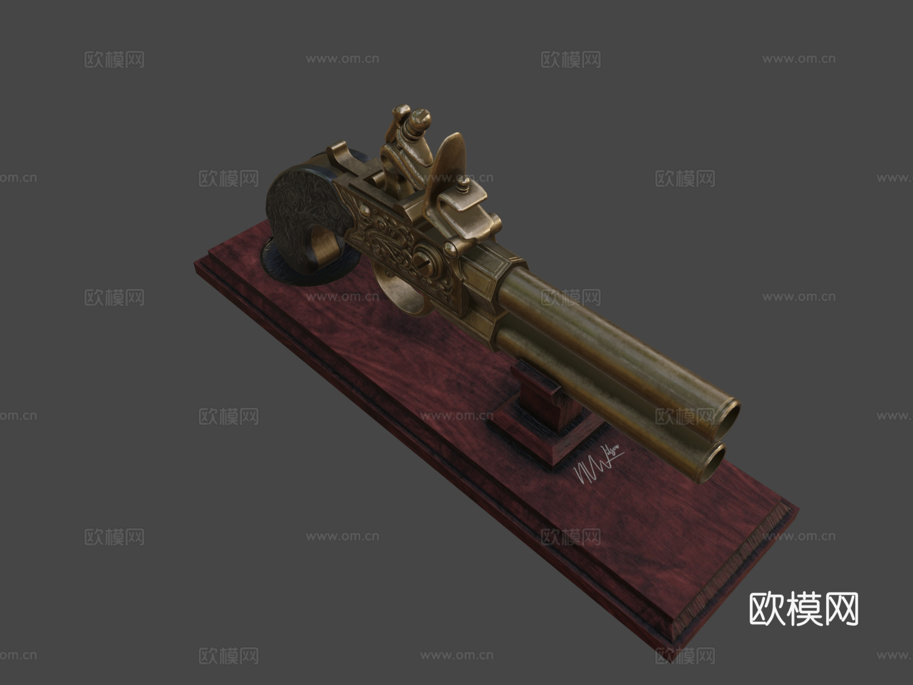 伦敦燧发手枪3d模型