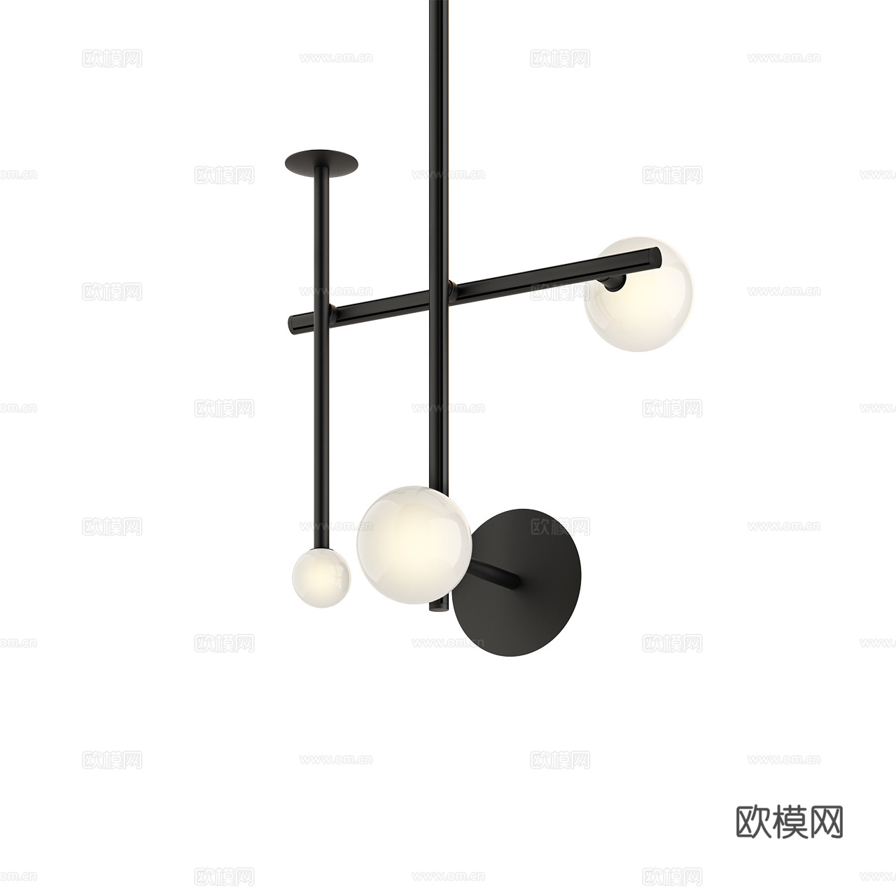 Rakumba 现代吊灯 极简吊灯 多头吊灯 简约吊灯3d模型