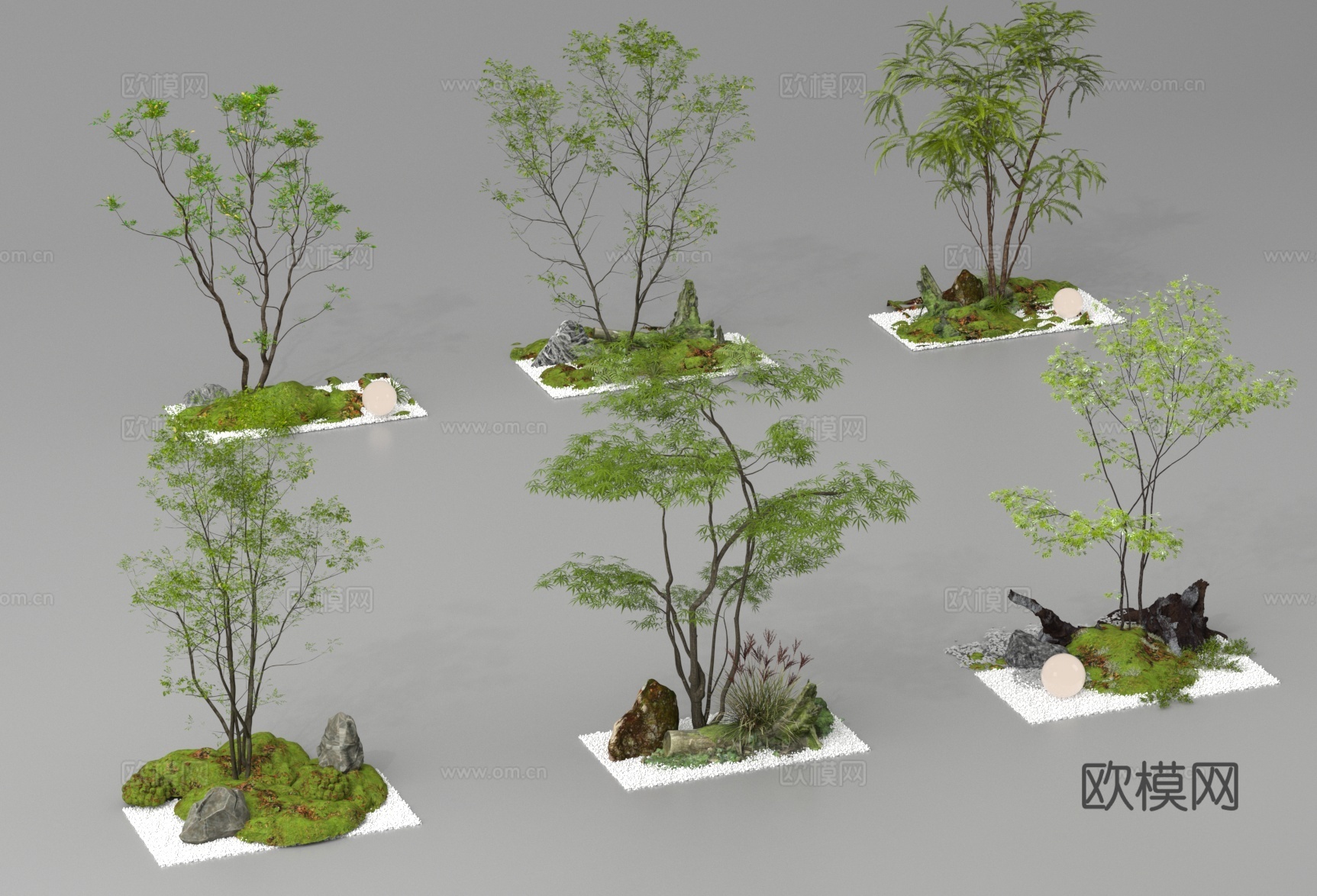 植物造景 景观小品 庭院景观3d模型