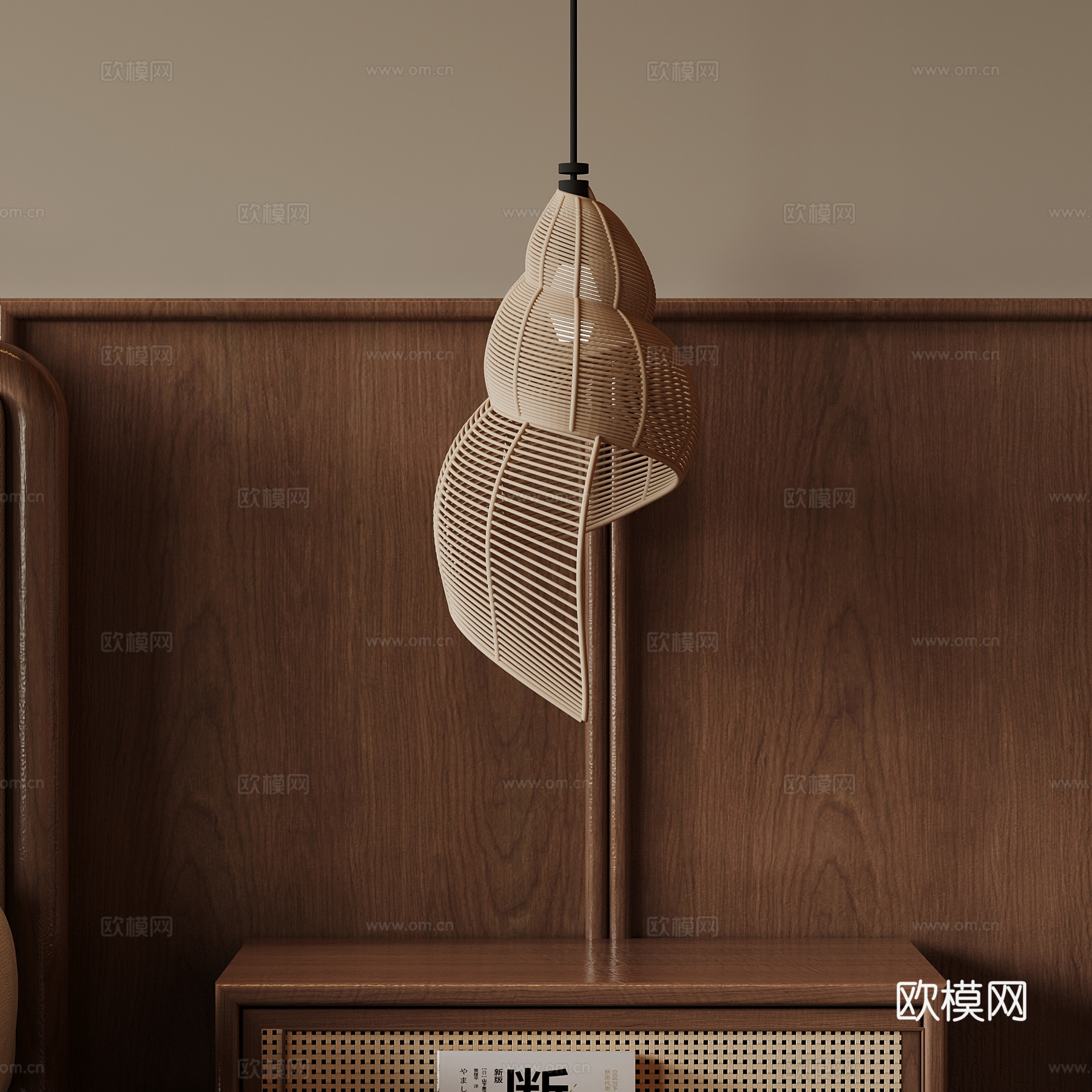 吊灯 新中式吊灯 藤编吊灯 民俗吊灯3d模型