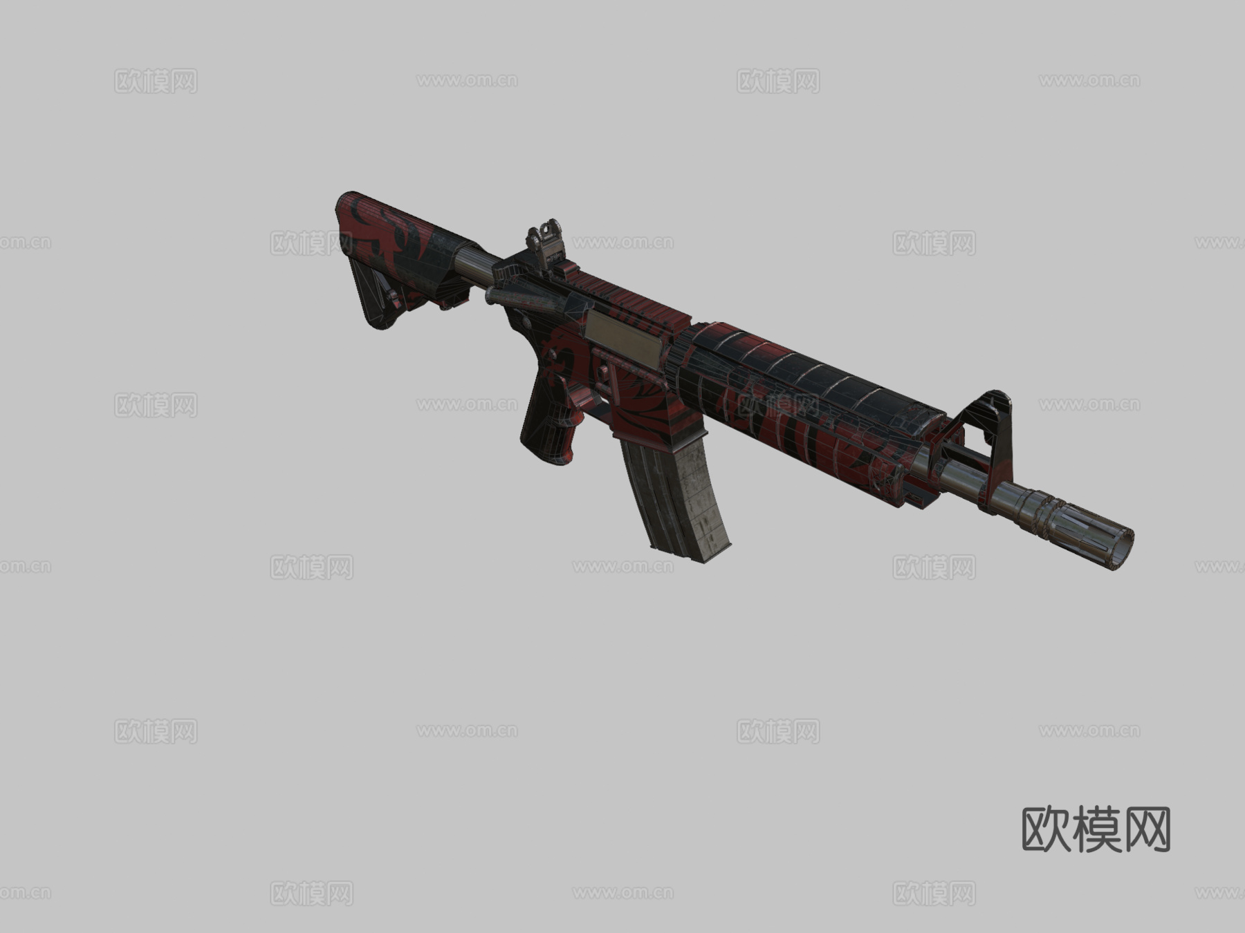 M416步枪模型3d模型