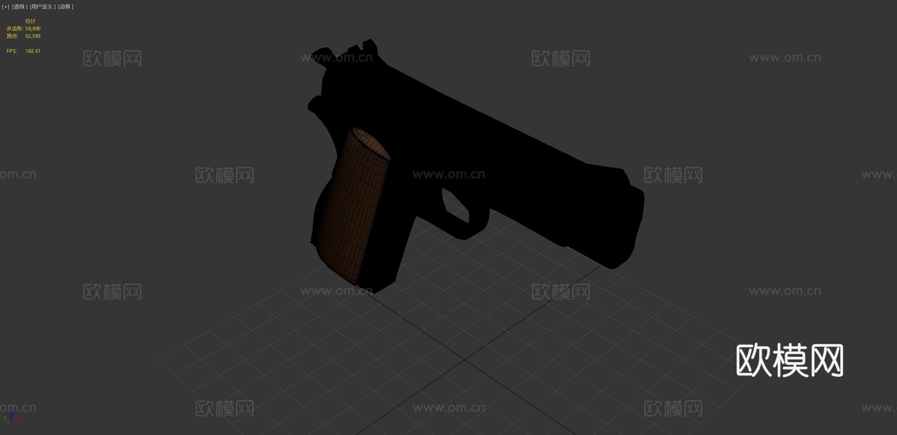 将官M15手枪3d模型
